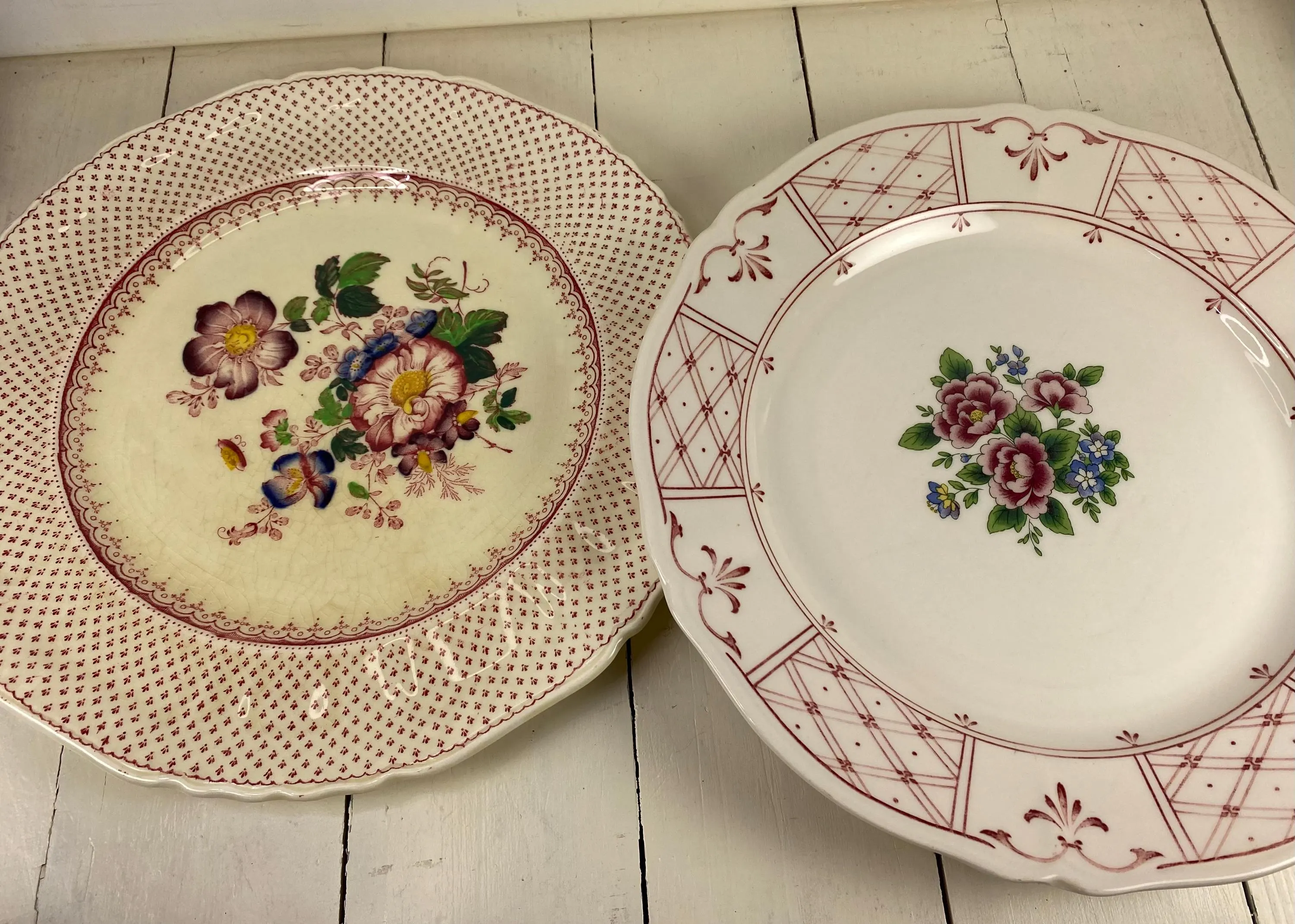 Set of 6 Mismatched PINK Theme Plates 6-10.25
