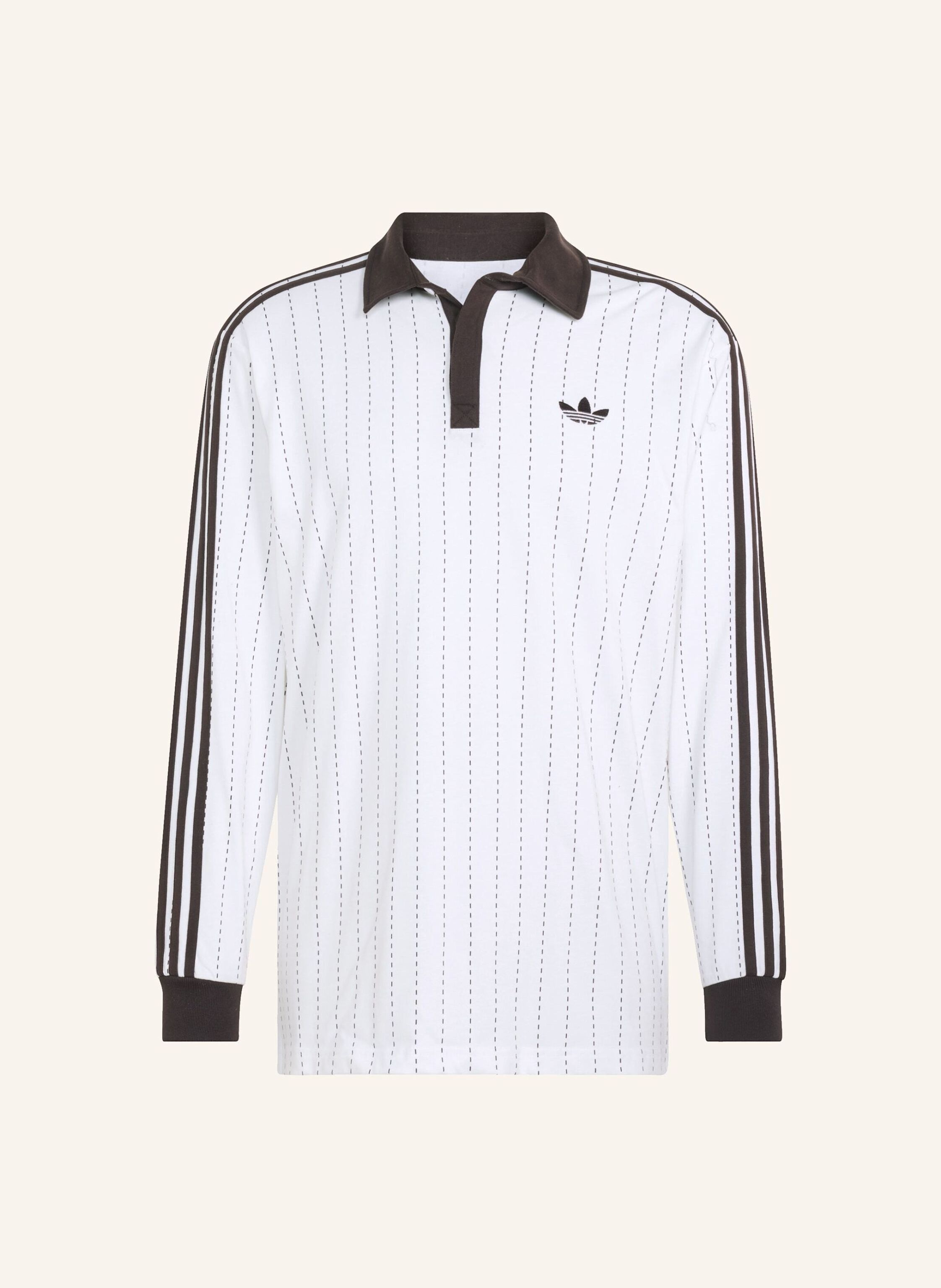 adidas Originals POLOSHIRT, NADELSTREIFEN, LANGÄRMELIG