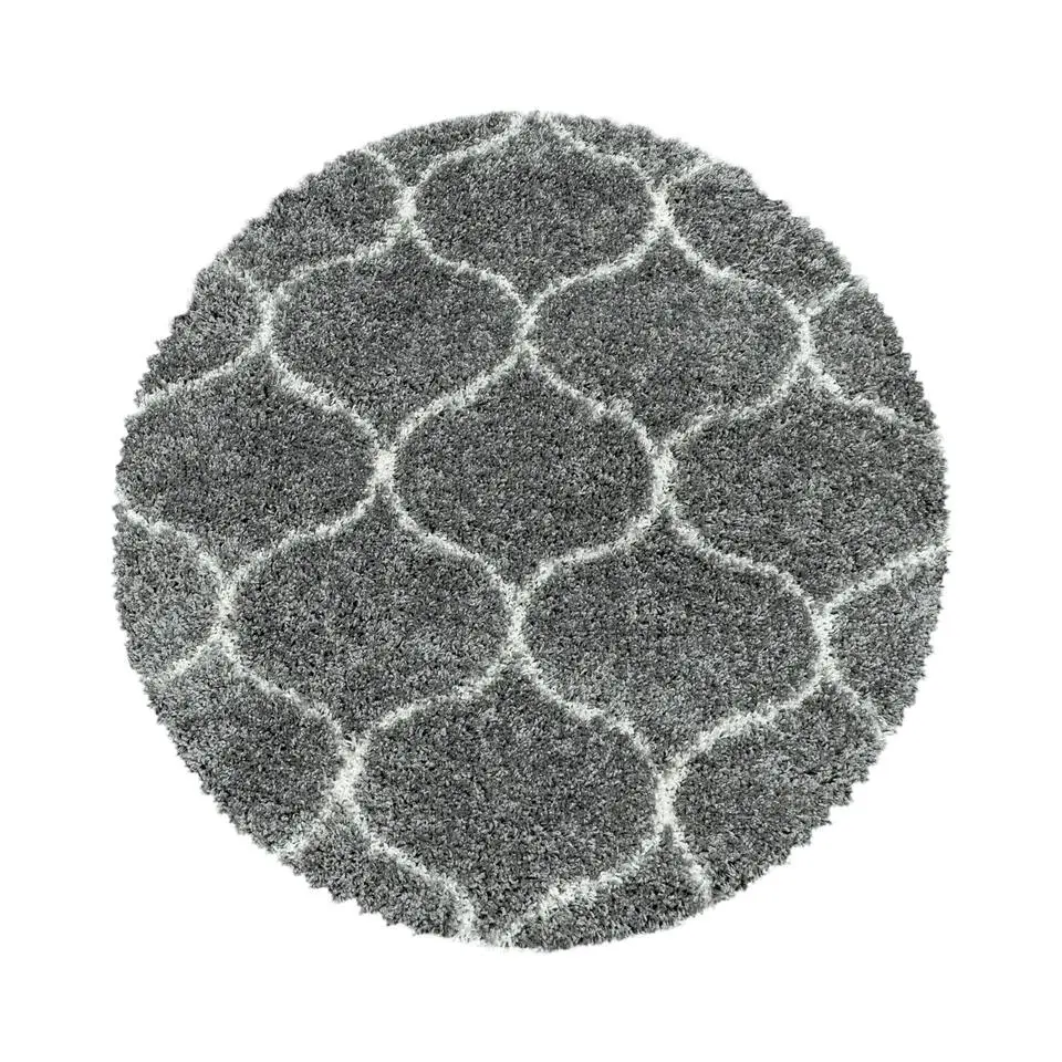 Opera Soft Shaggy Rond Hoogpolig Vloerkleed Grijs - 160 CM ROND