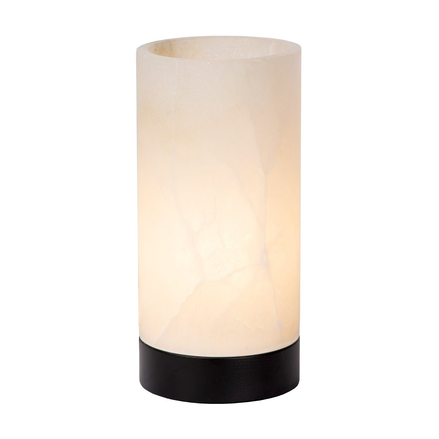 Atmooz Kizo L Tafellamp – Ø14 cm – Alabaster – Zwarte Eiken Voet – E14