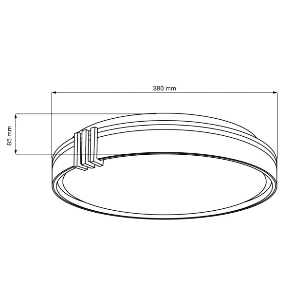 Plafon ARLETTA z pilotem okrągły szary LED 1x48W 38cm 5200lm IP44 Polux