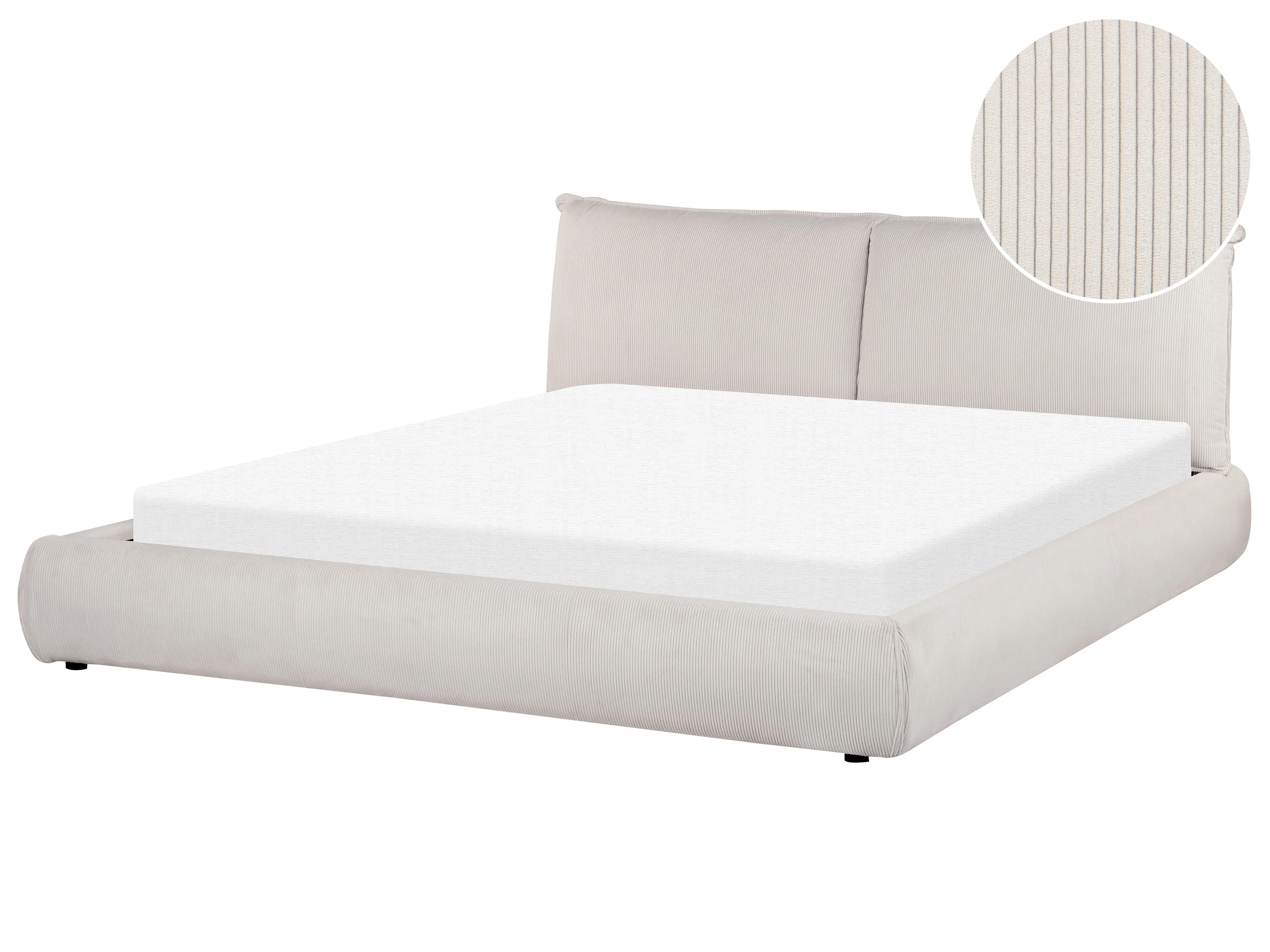 Waterbed Corduroy VINAY 180 x 200 cm (EU Super King) Light Beige