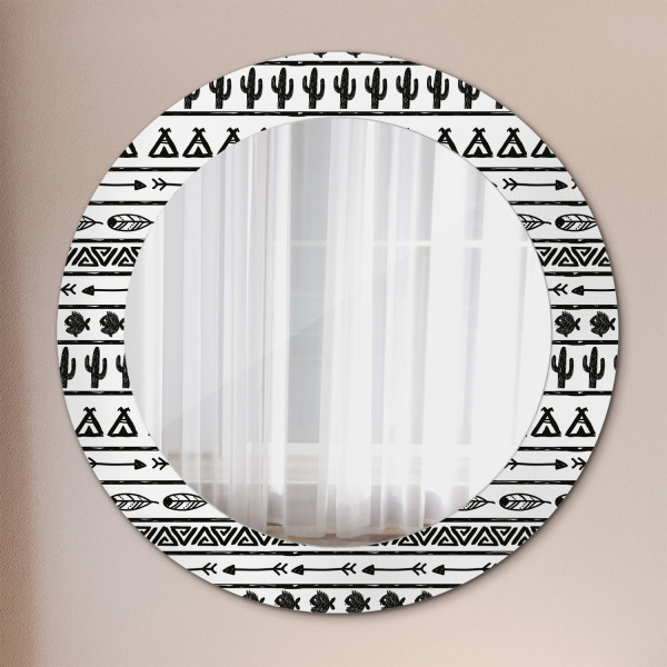 Dekoracyjne lustro Ścienne fi60 Okrągłe Boho minimalistyczny