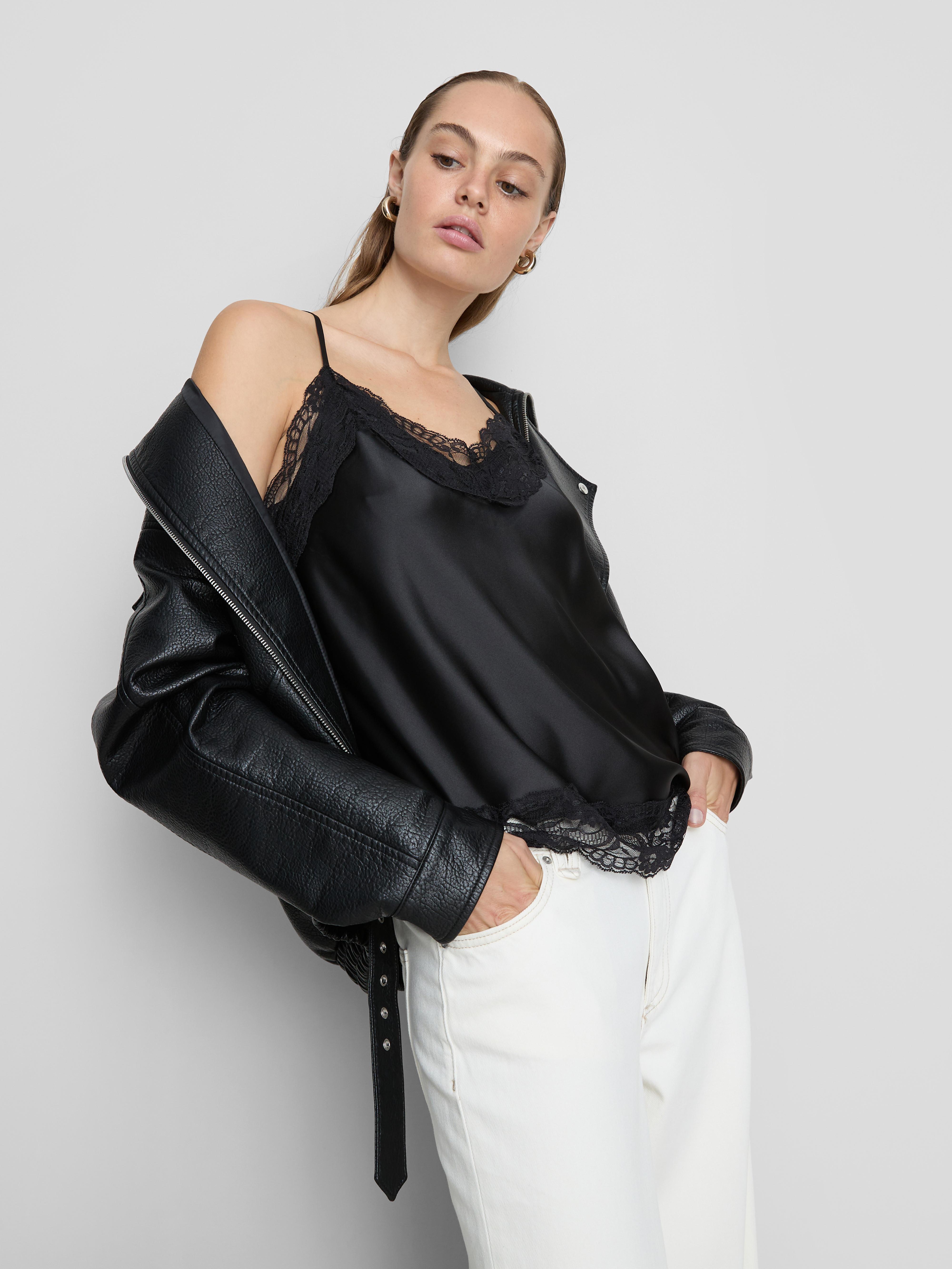 Asymmetric Satin Lace Cami