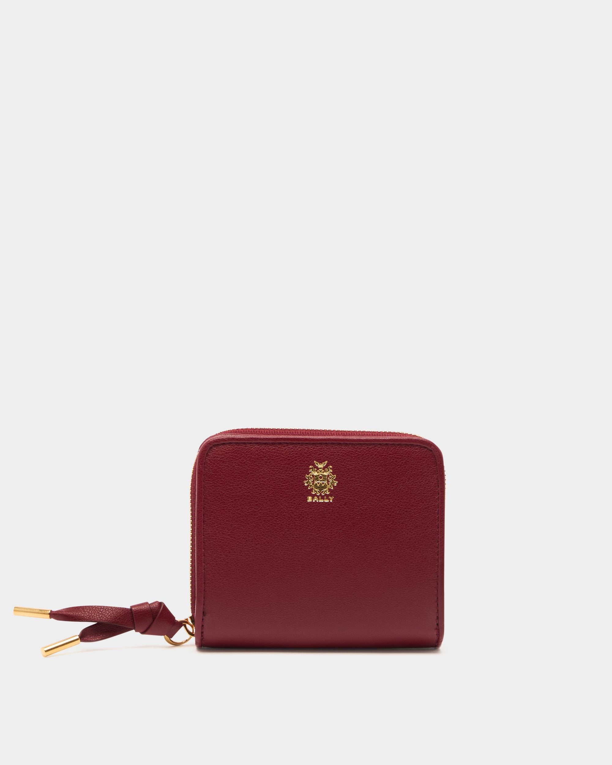 Bally Essential Münzbeutel aus Leder in Rubinrot