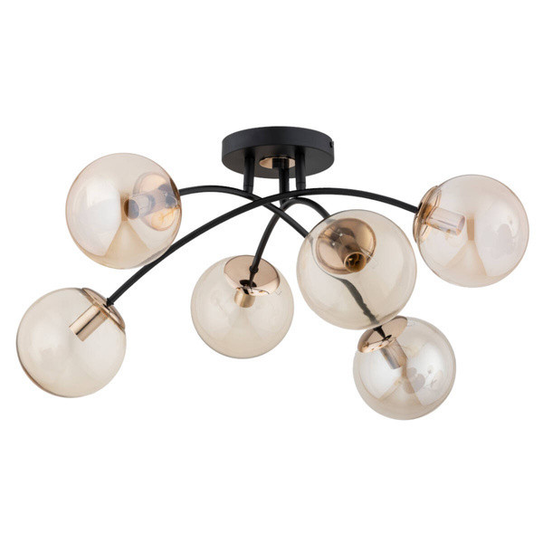 Lampa sufitowa BLASKO czarno-złota 6xE14x10W wym:30x59x59cm IP20 Alfa