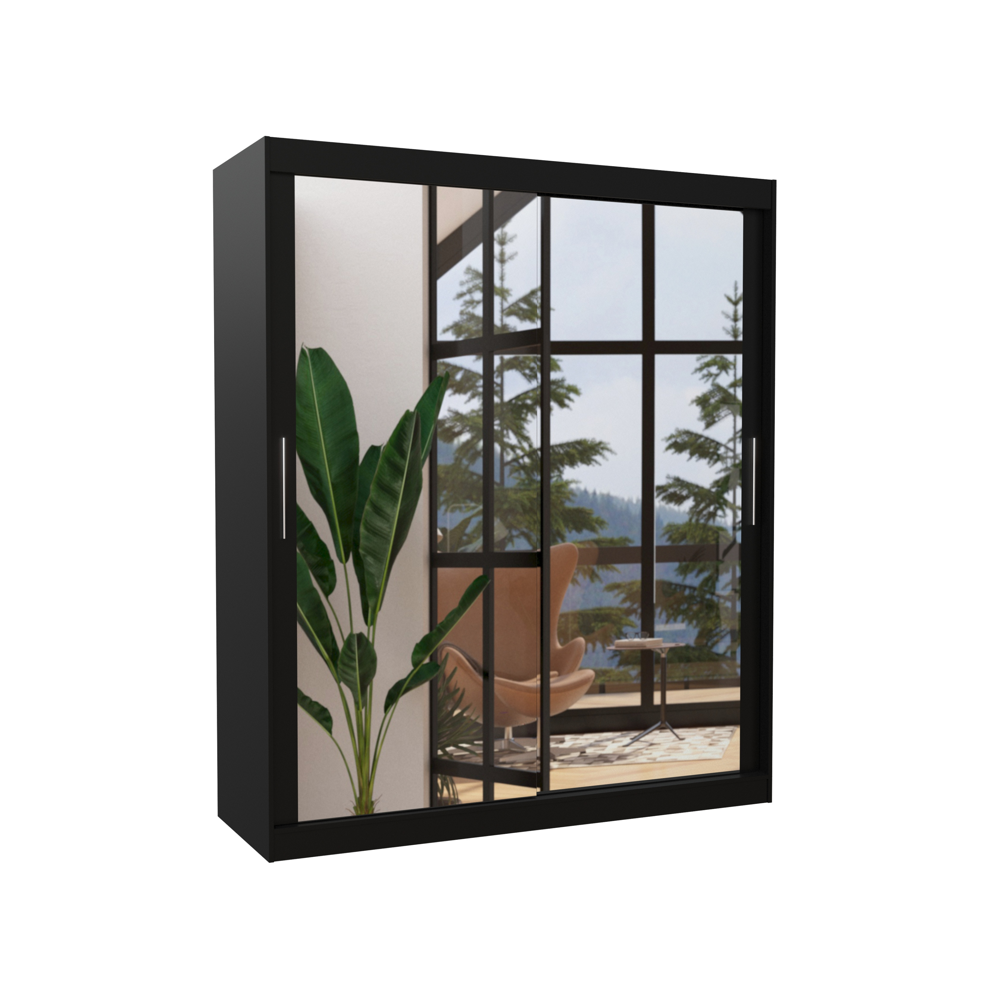 Szafa przesuwna z lustrem ETTORE 180 Black