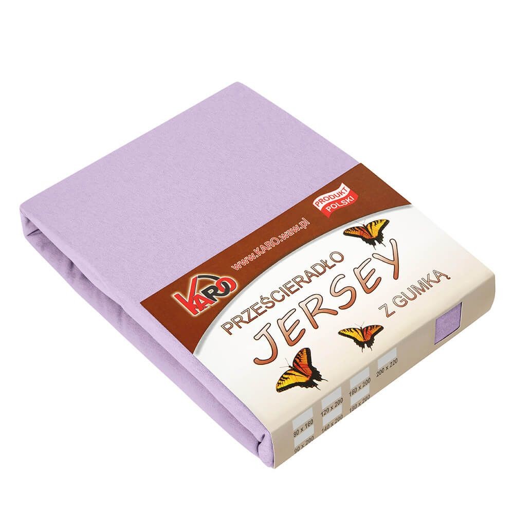 Prześcieradło jersey z gumką 140x200 wrzosowe 150g/m2 KARO
