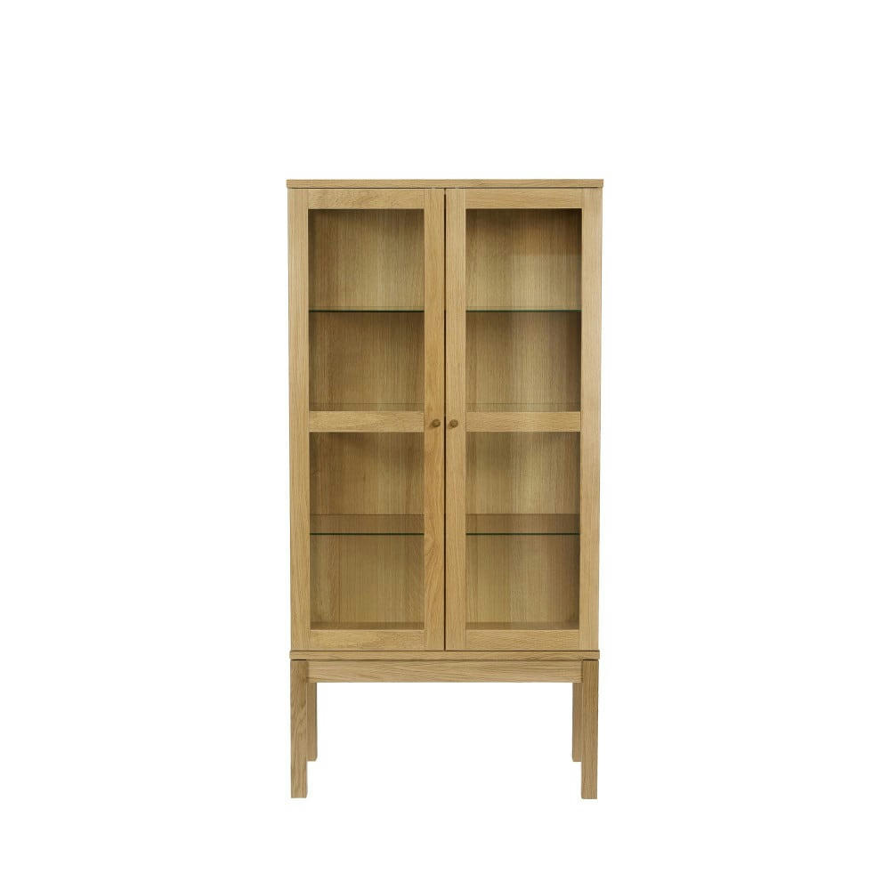 ABBEYWOOD - Vitrine en bois 2 portes bois clair