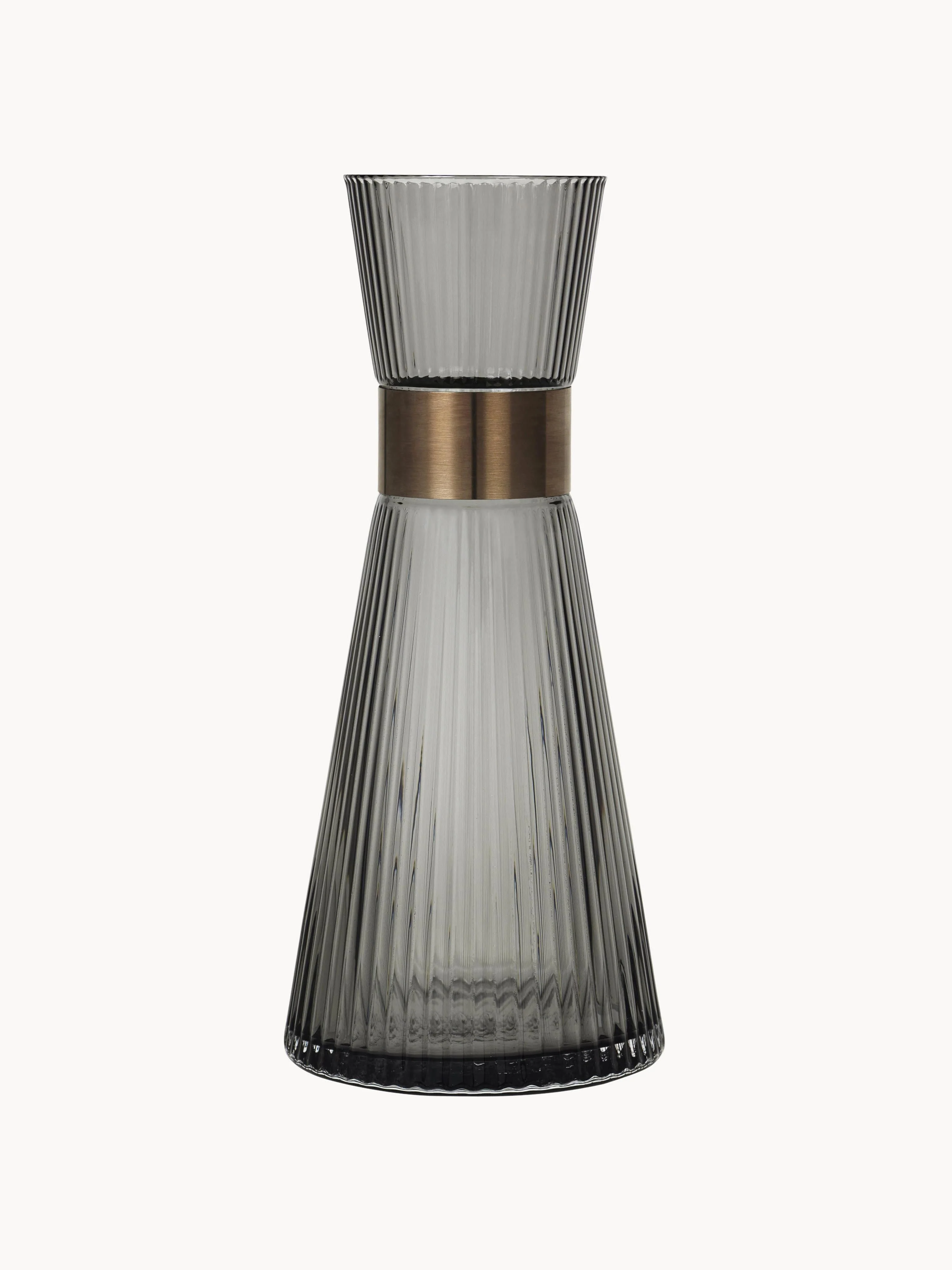 Mundgeblasene Karaffe Grand Cru aus Rauchglas, 1 L