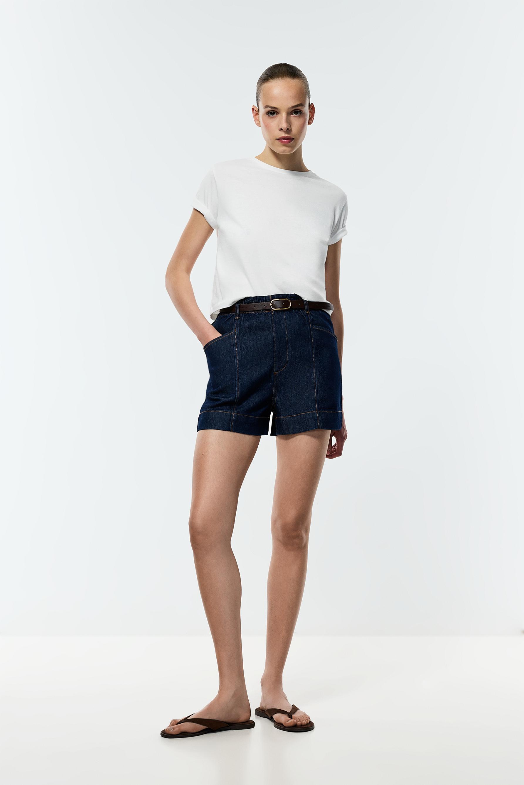 Short denim paperbag