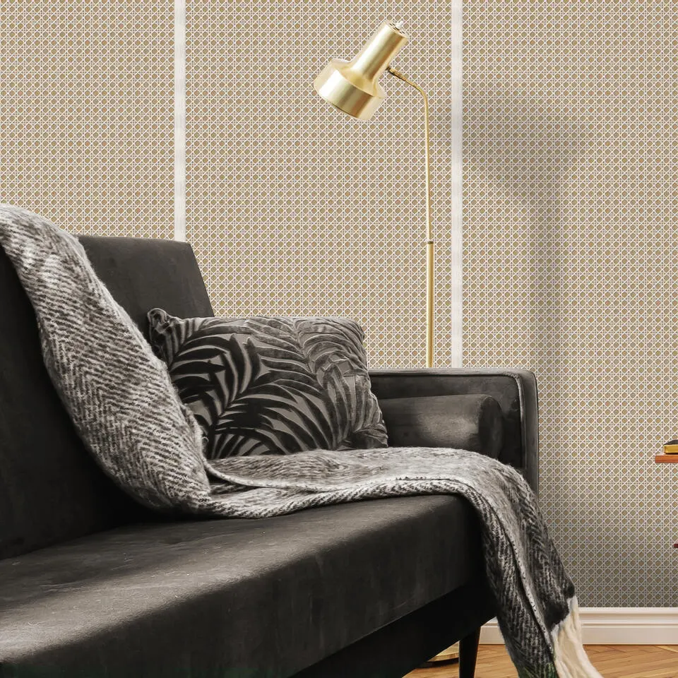 Sanders & Sanders behang ruiten bruin - 53 cm x 10 m