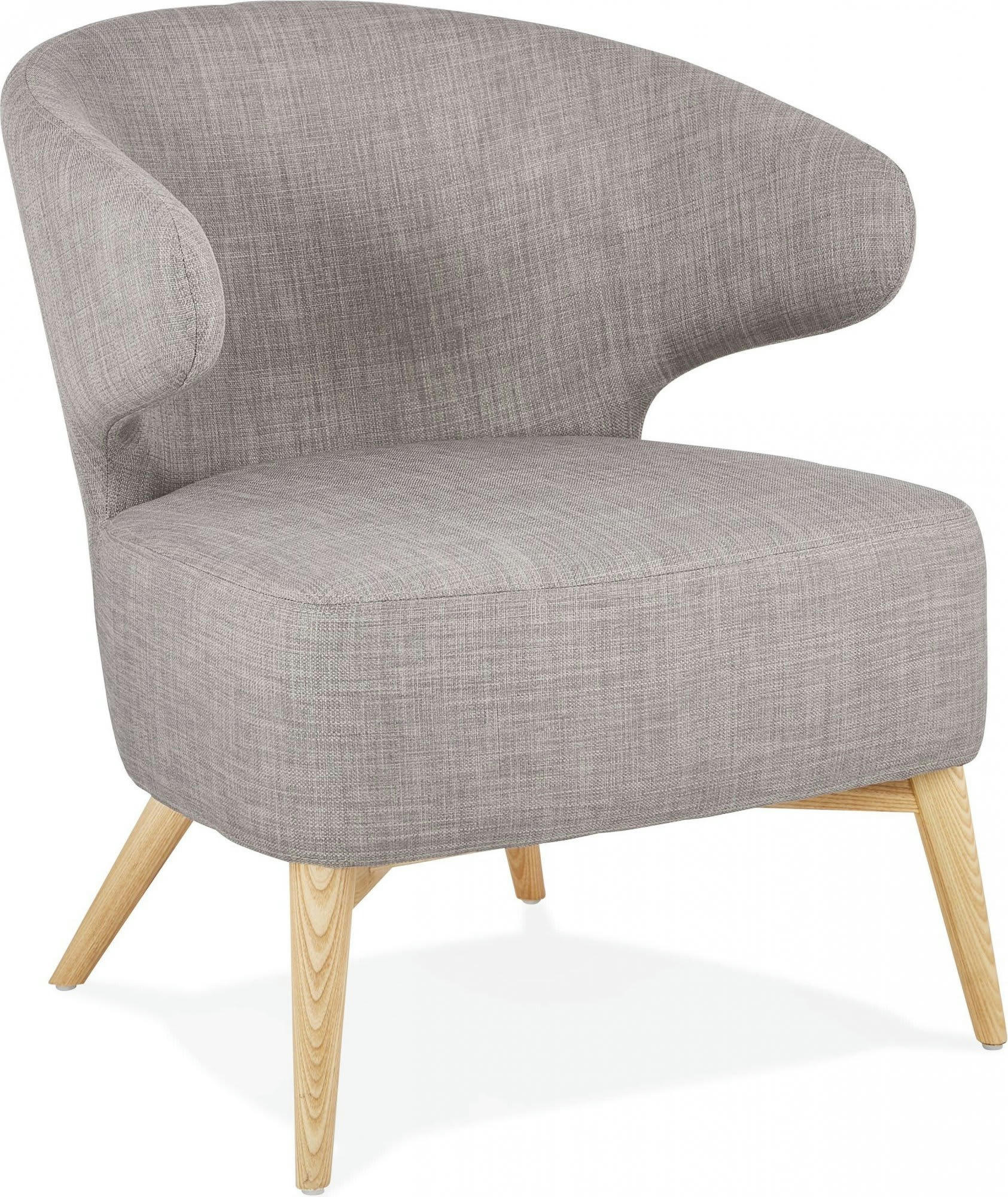 MISSY - Fauteuil Tissu Gris H. assise 40 cm rembourré