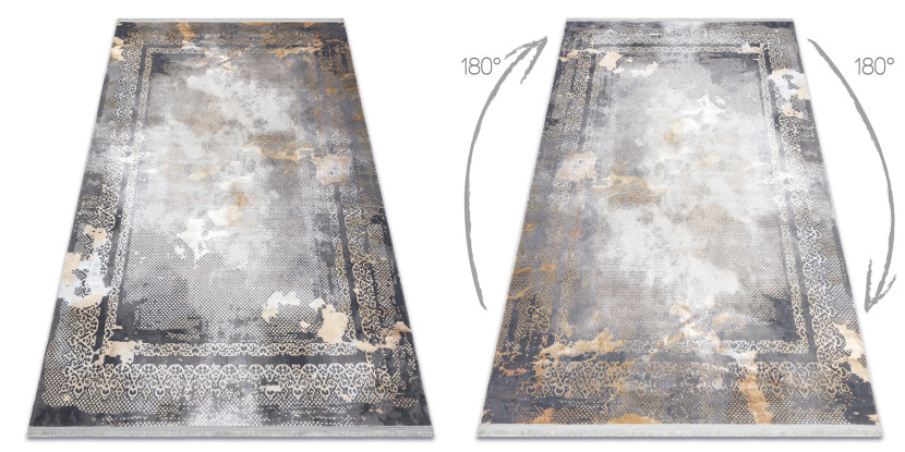 Dywan LUCE 77 nowoczesny Ramka vintage przecierany - 77x150 cm