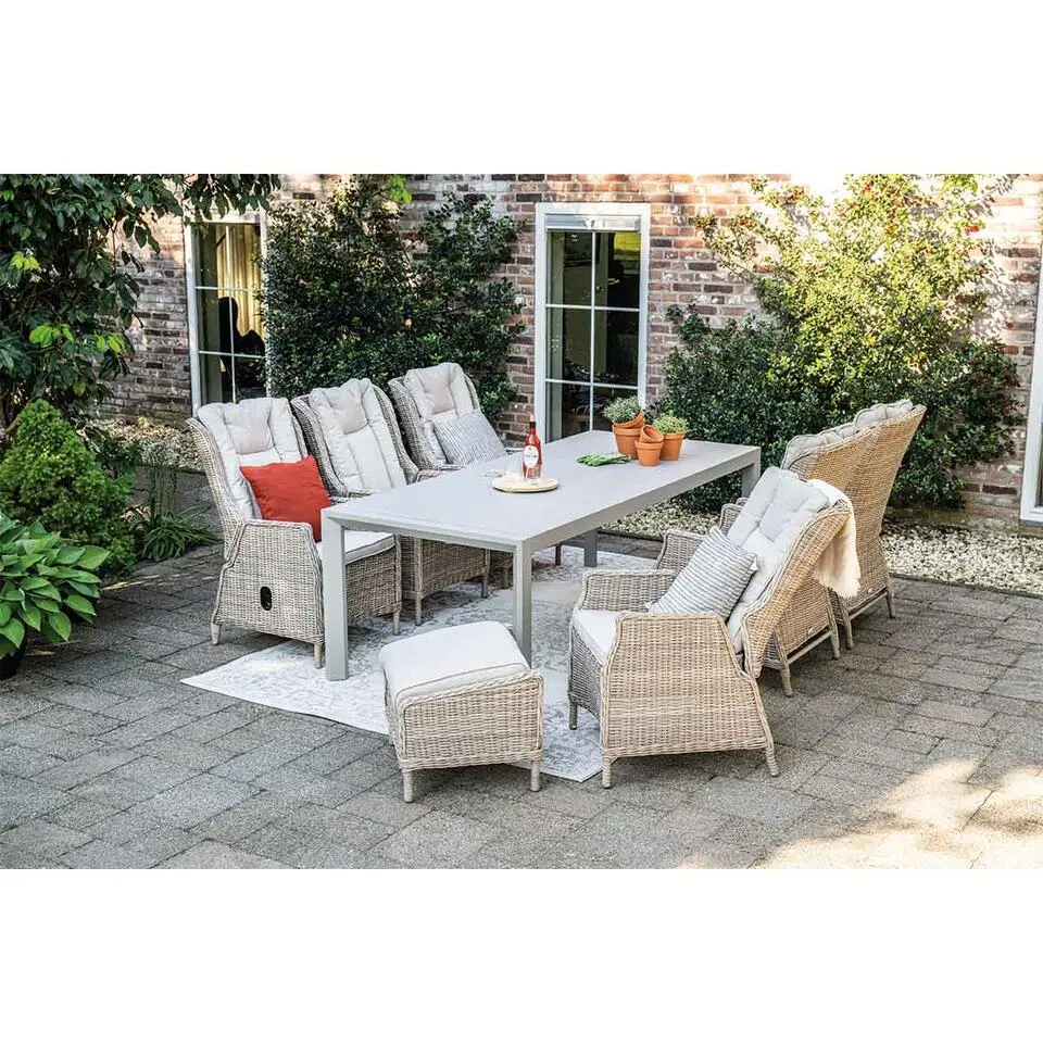 Garden Impressions Marbella loungestoel voetenbank - vintage willow