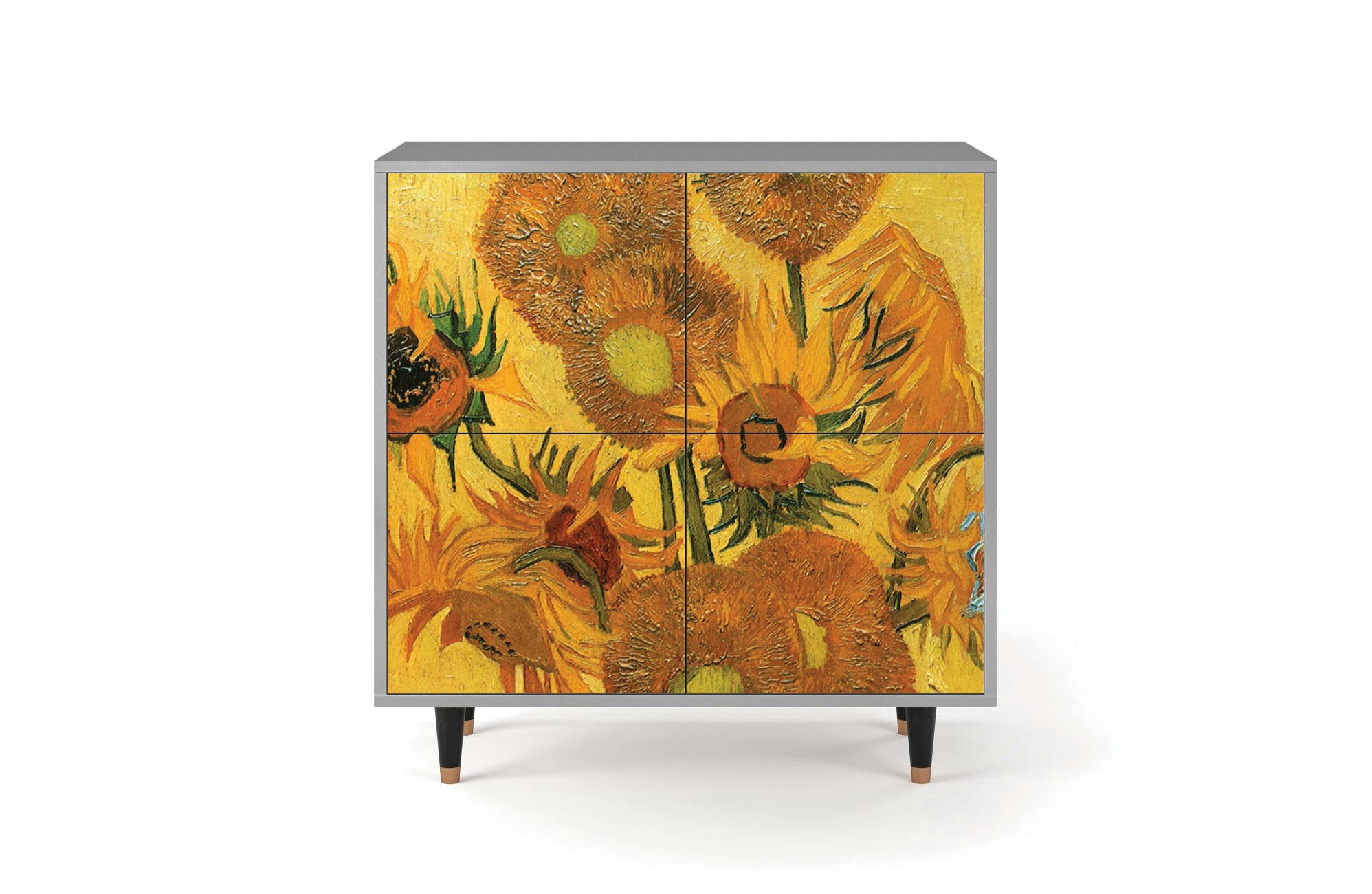 SUNFLOWERS BY VINCENT VAN GOGH - Buffet  jaune 4 portes L 94 cm