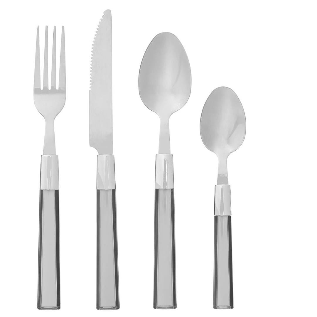 Faqueiro de 24 peças com cabo cinzento