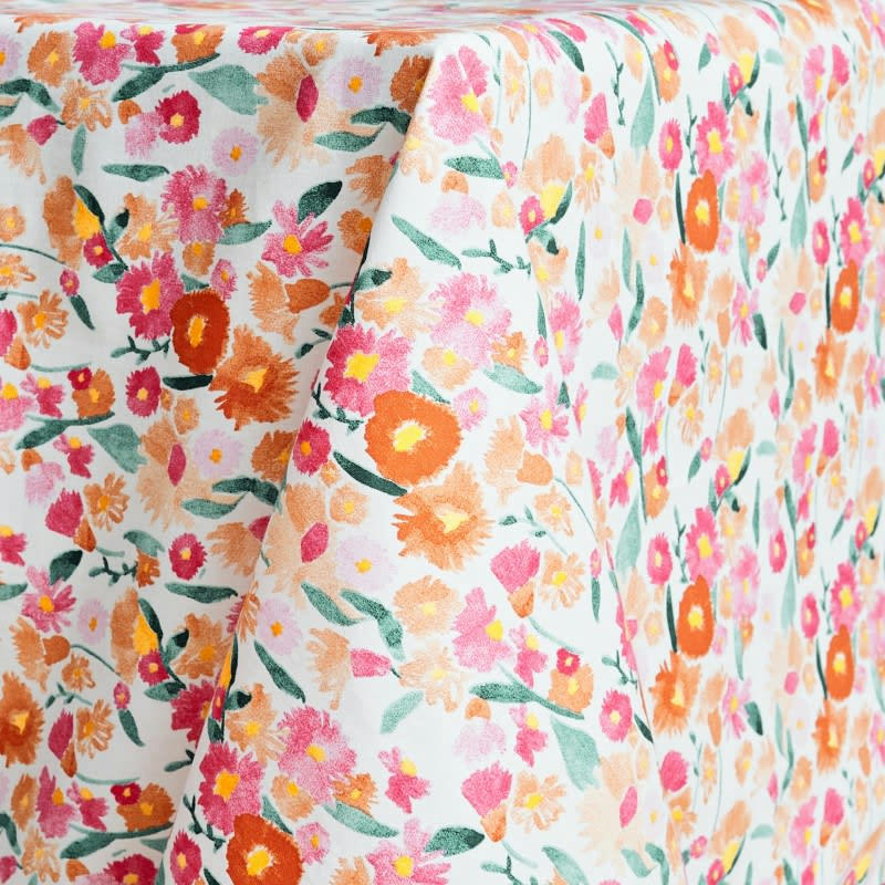 MILLEFIORI - Nappe en coton enduit PVC blanc 160x250 cm
