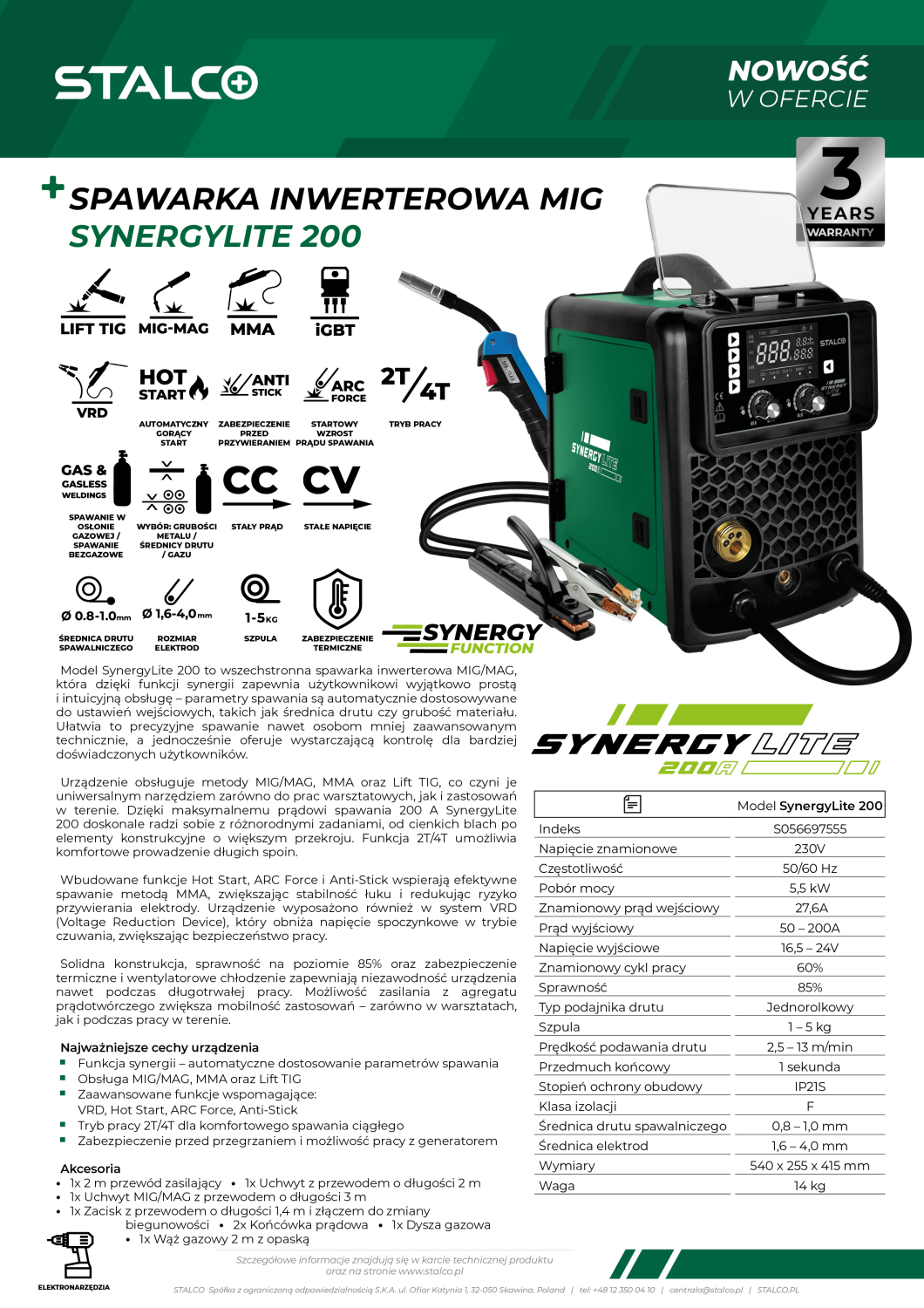 Spawarka MIG SynergyLite 200 STALCO S056697555 STALCO S056697555