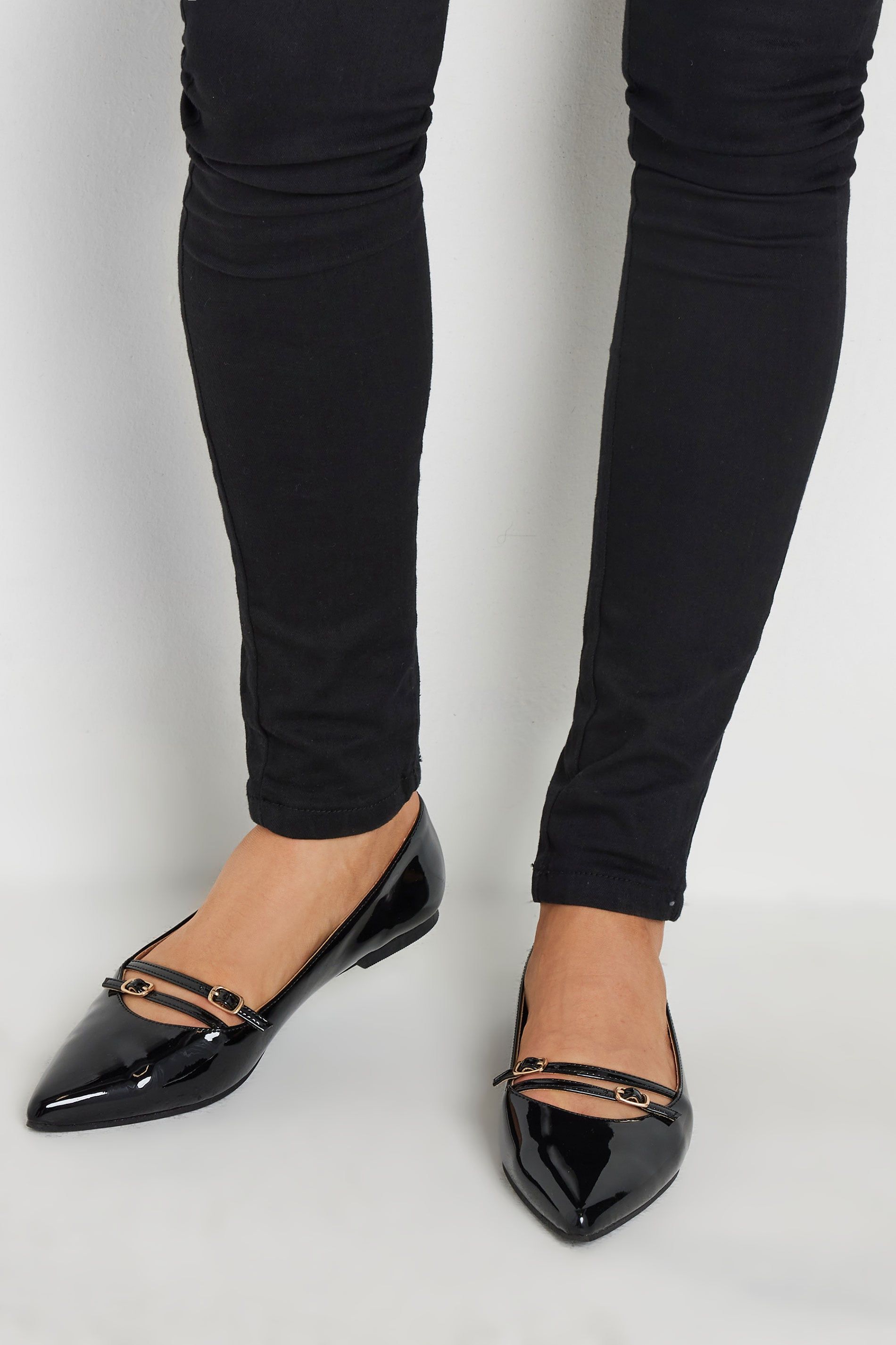 Long Tall Sally Pointed Buckle Flats