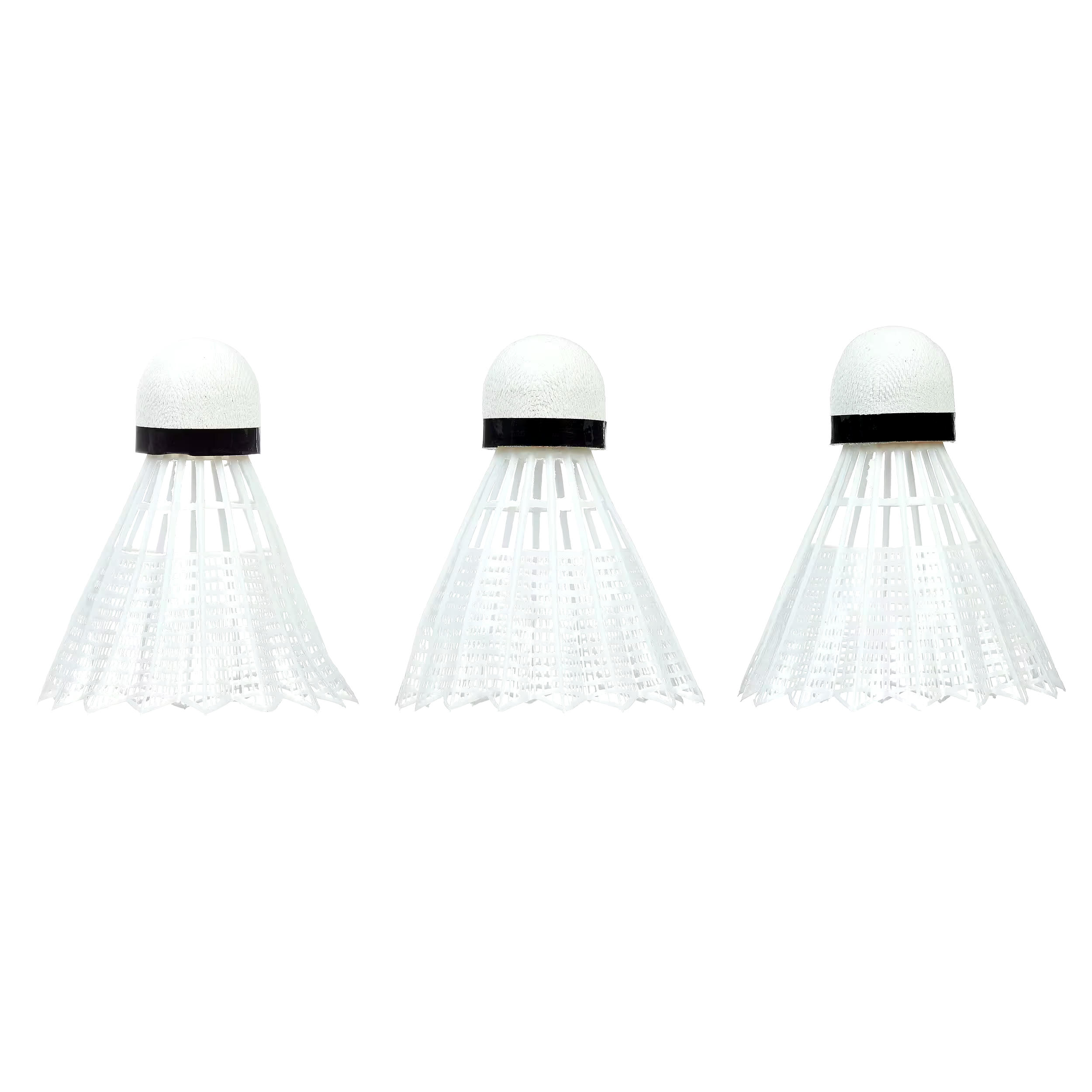 Matrix 100 Nylon Badminton Shuttlecock Birdie w/ Cork Head, White, 3-pk
