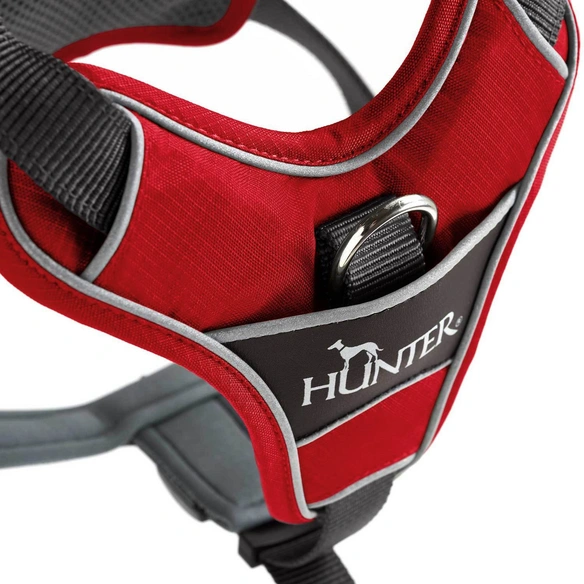 Geschirr, L, nylon/polyester/neopren, rot/grau