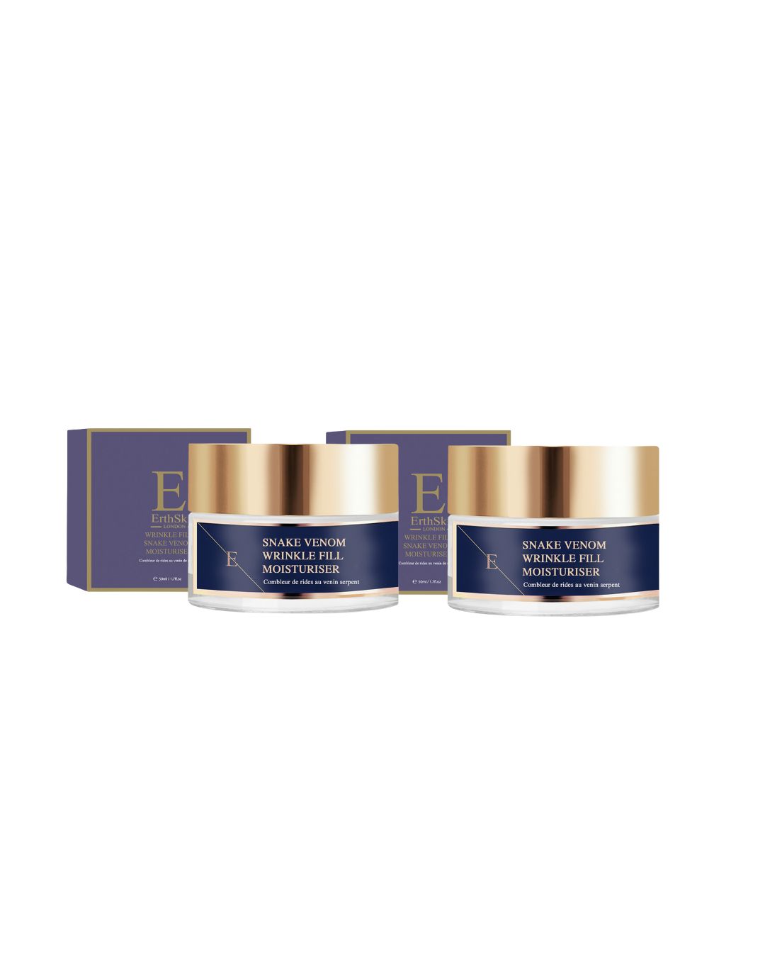 Erth Skin London 2 x Wrinkle Fill Snake Venom Moisturiser 50ml