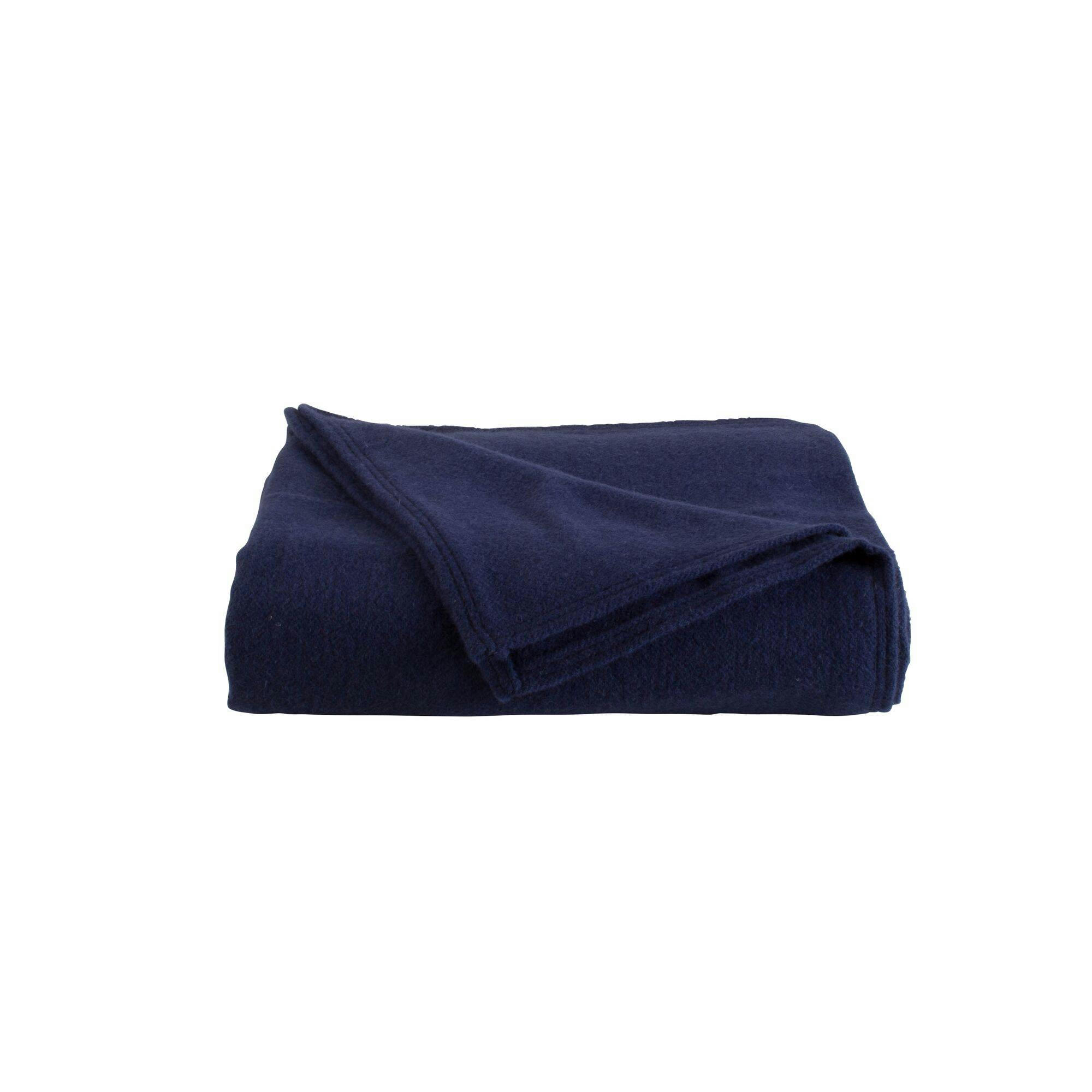 CHAMPERY - Couverture en 100% pure laine vierge 240 x 300 cm marine