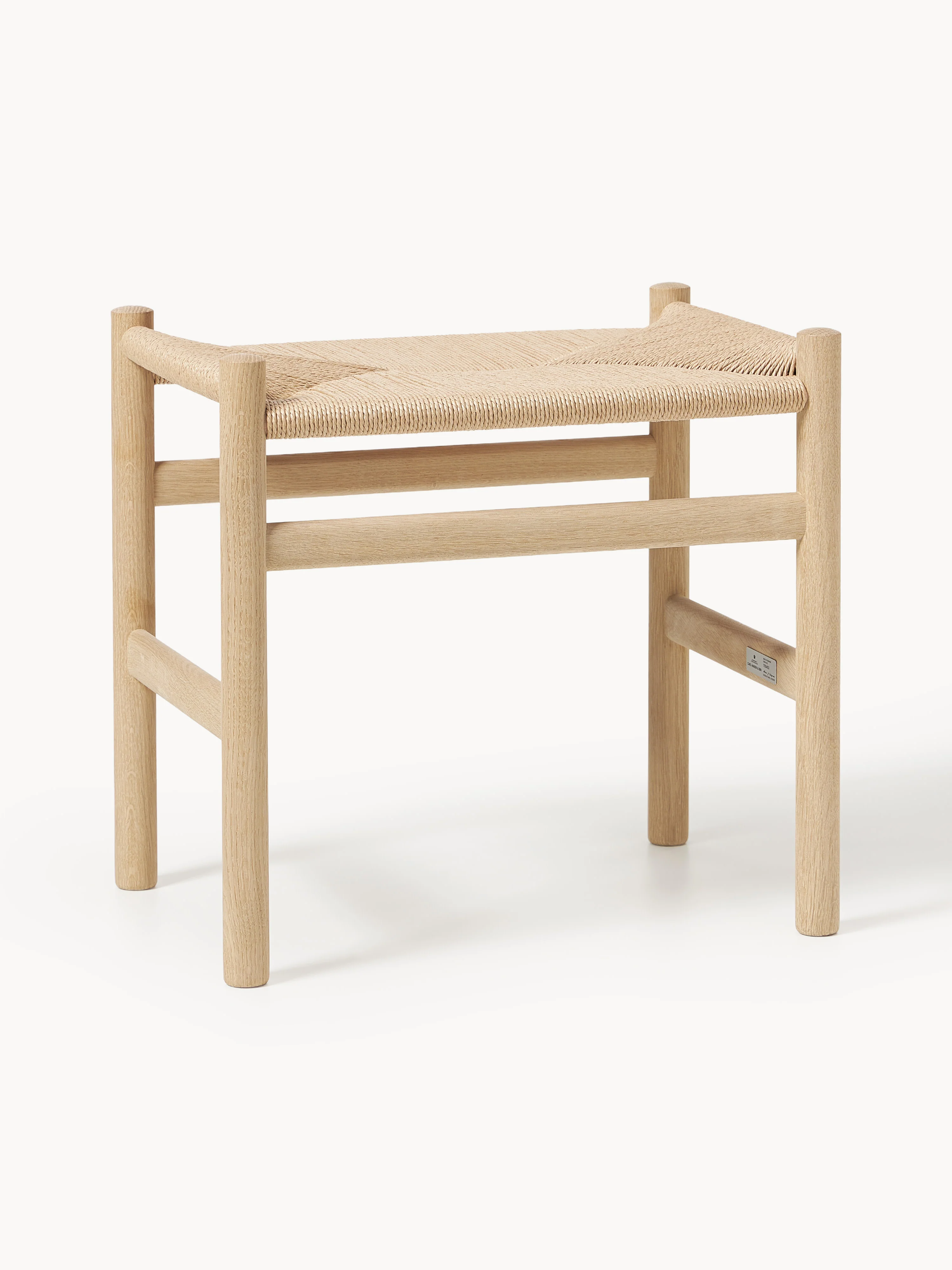 Hocker CH53 mit handgeflochtener Sitzfläche