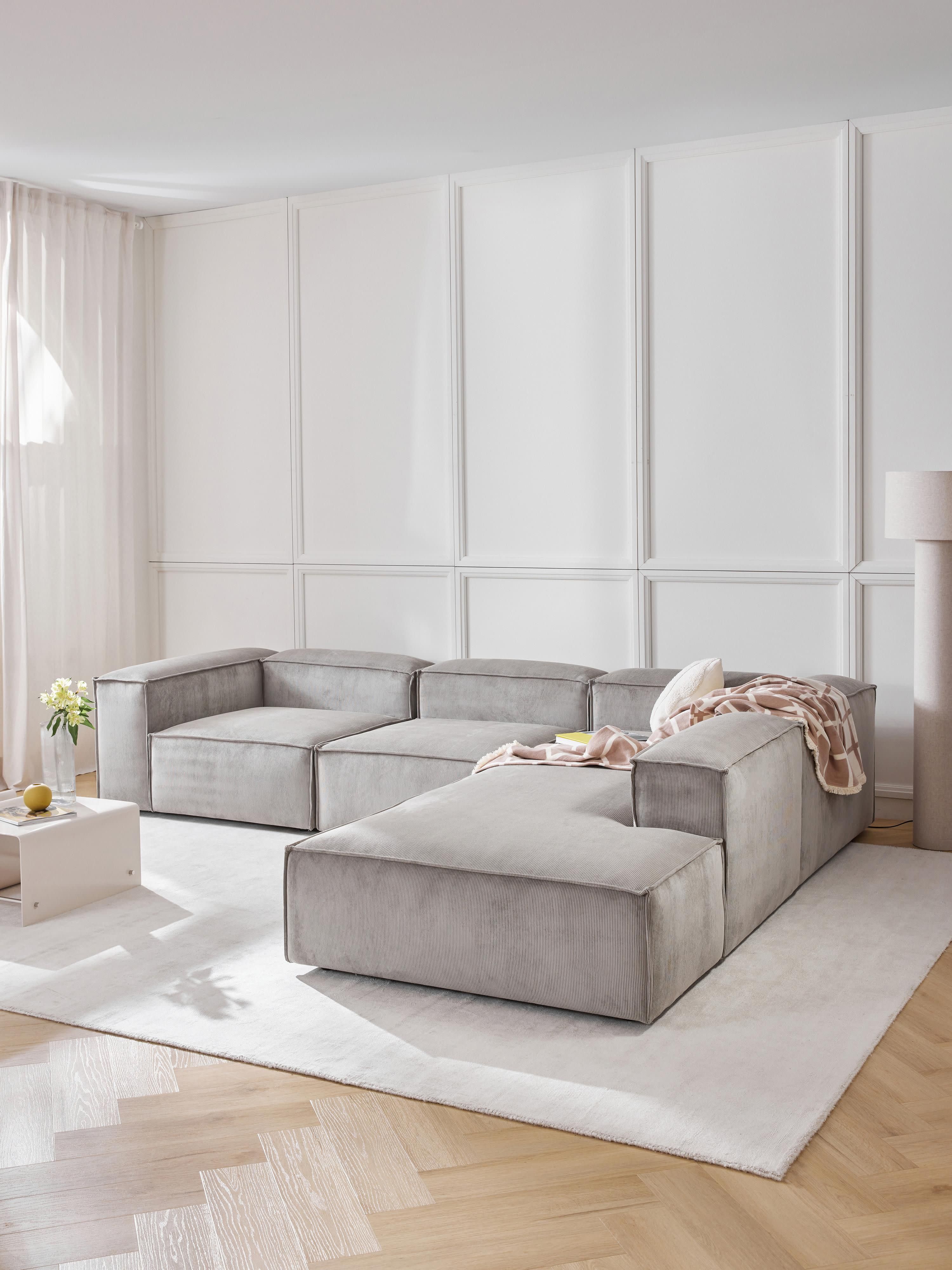 Modulares XL-Ecksofa Lennon (4-Sitzer) aus Cord