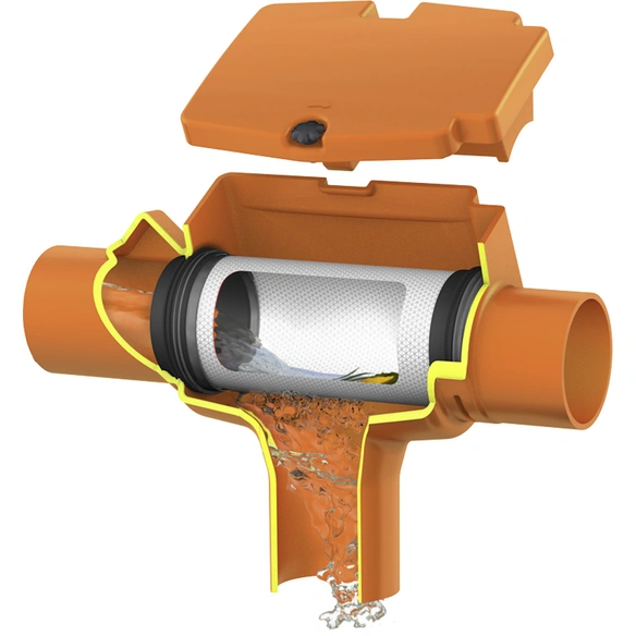 Regenwasserfilter »SUPRA«, intern Cristall mit geradem Abgang