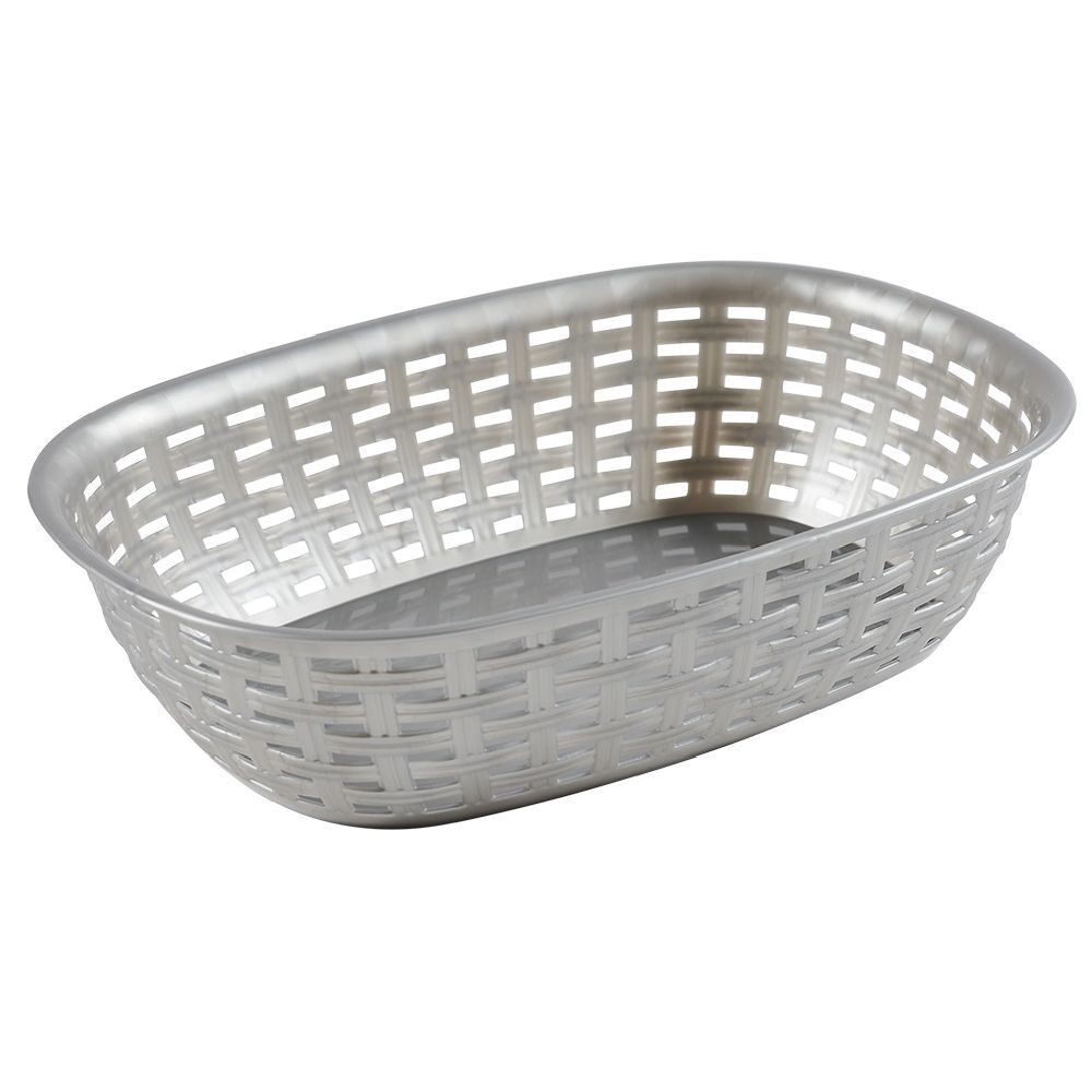 Panier ovale plastique gris