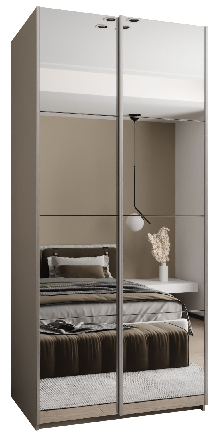 Szafa przesuwna 64 wysoka Lux 2 100 kaszmir kaszmir srebrny