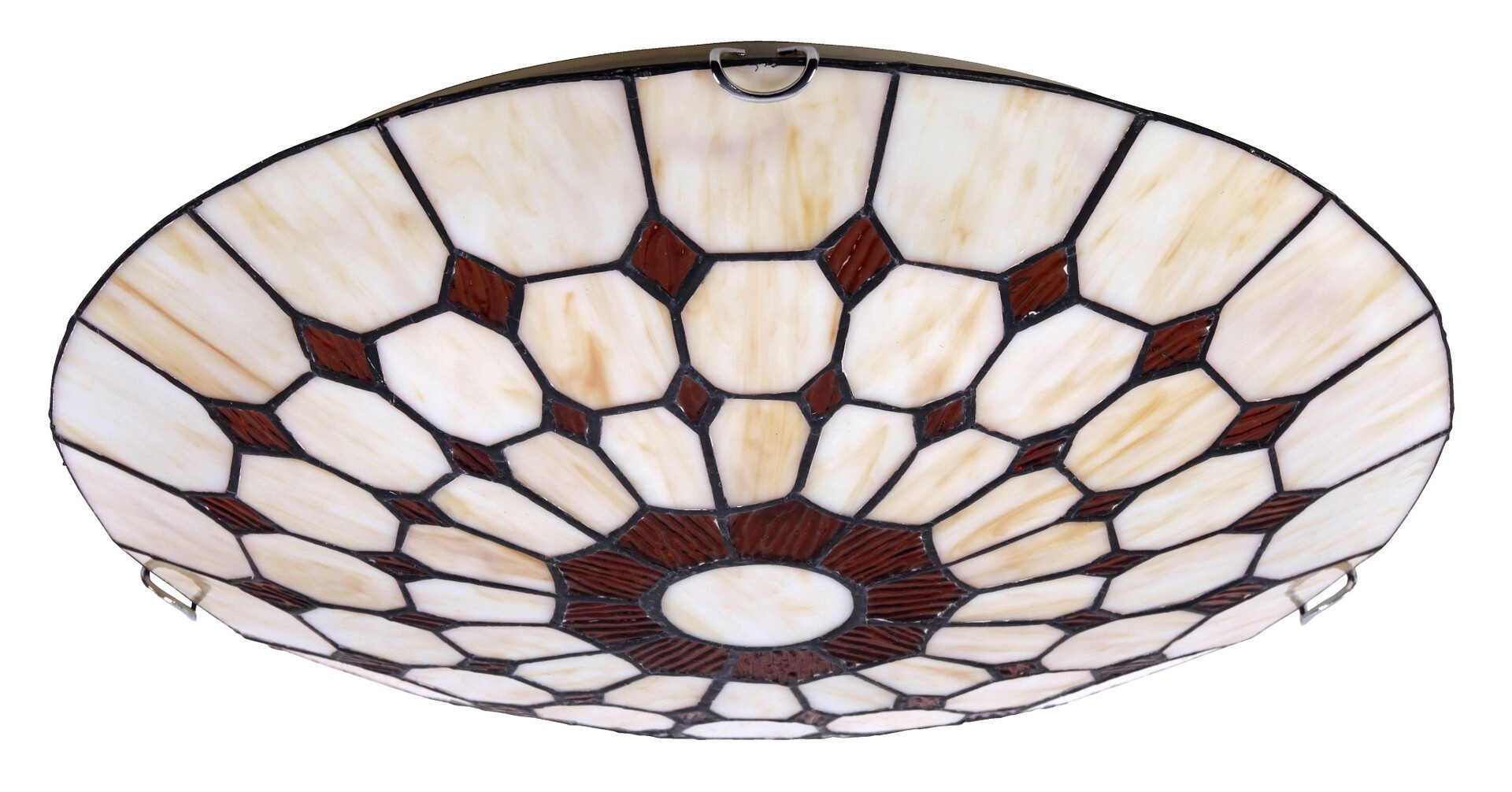 Plafon witrażowy Tiffany brązowy okrągły 40cm Marvel 2xE27x60W IP20 Rabalux
