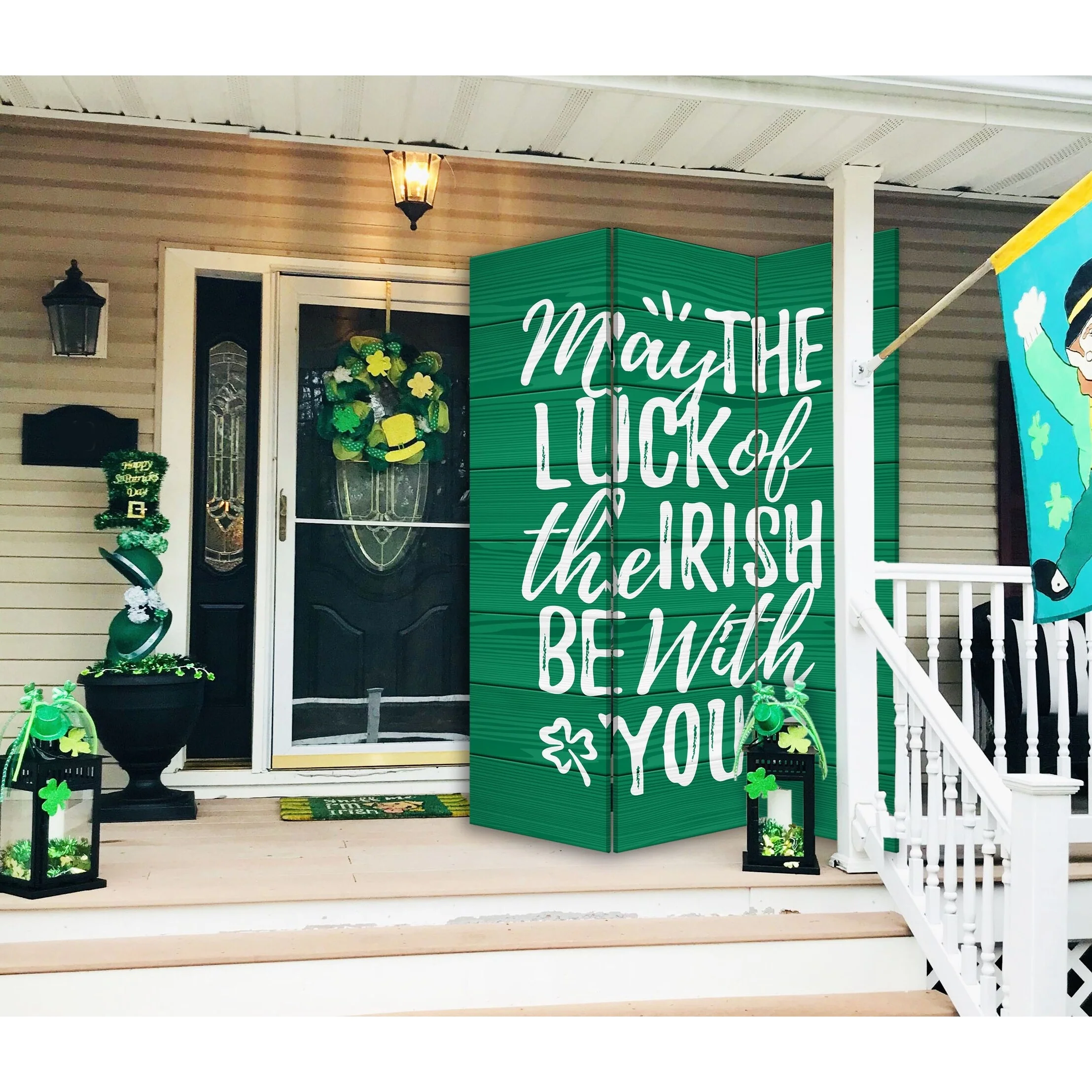 3 Panel Reversible Irish Art Room Divider Screen