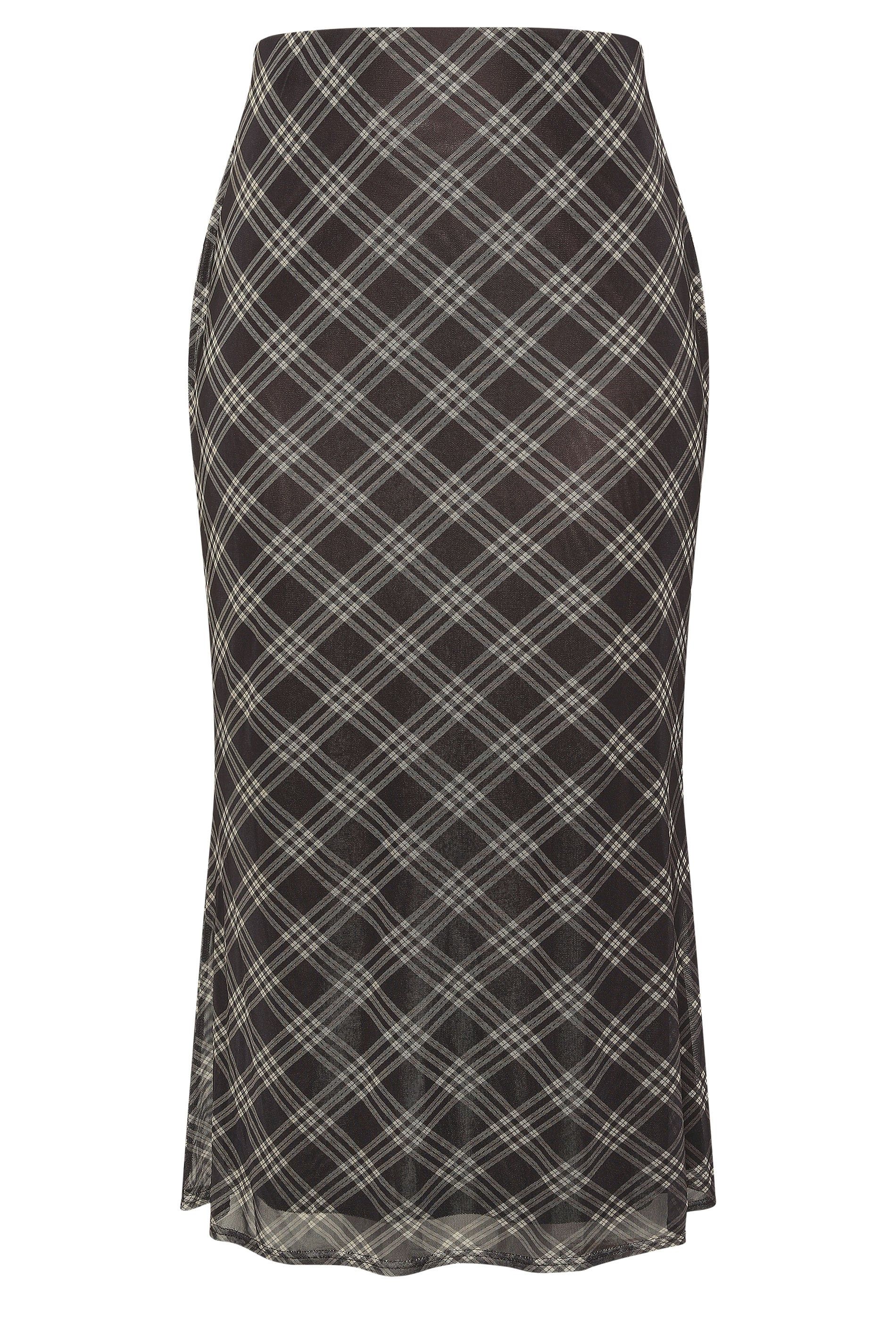 Yours Checked Mesh Skirt
