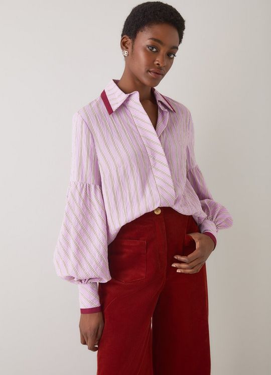 Selma Multi Purple Striped Shirt