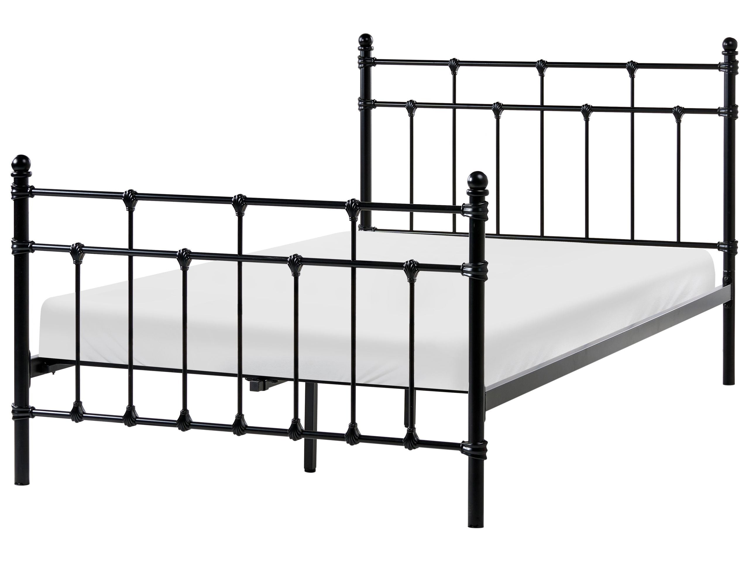 Łóżko metalowe ze stelażem 120x200 cm czarne