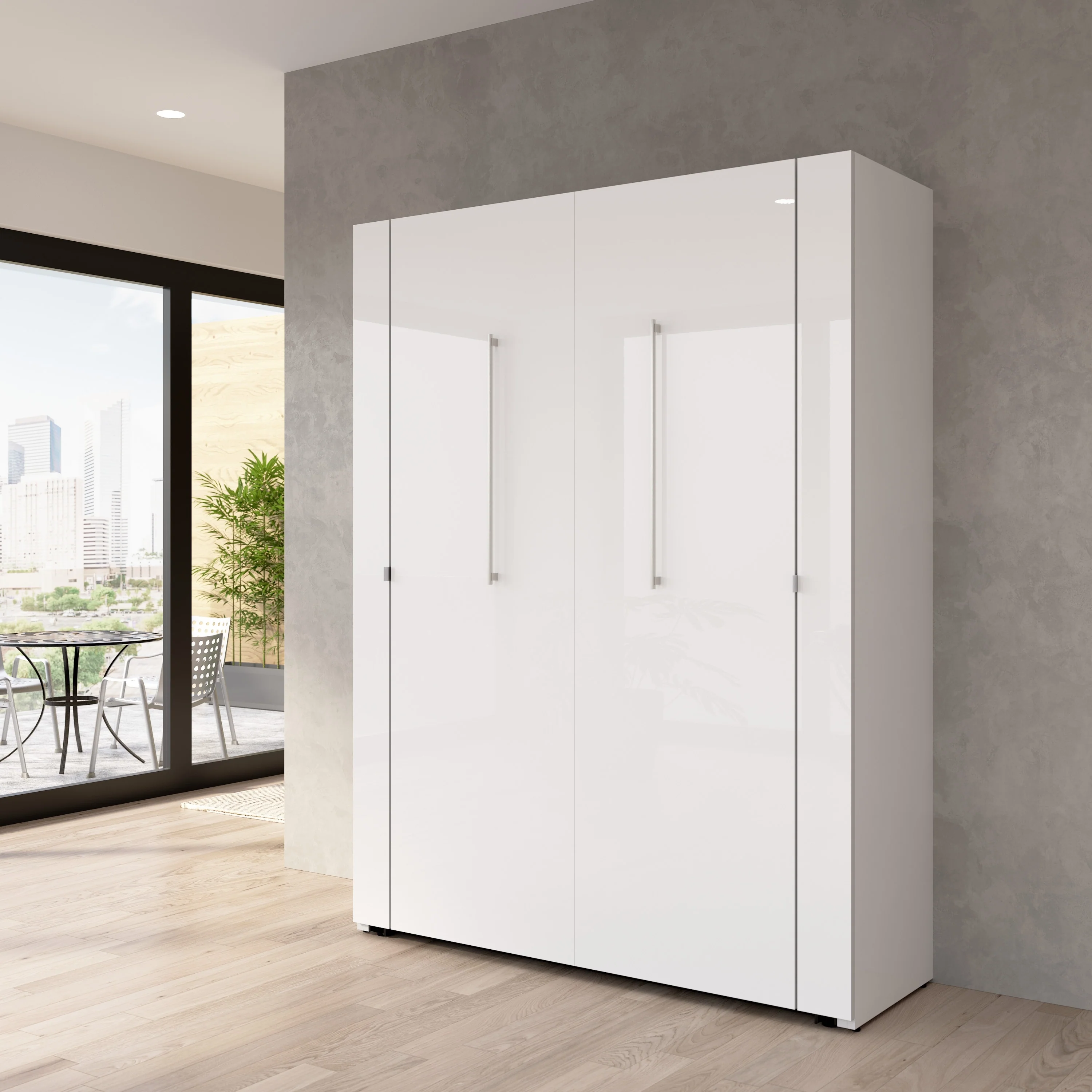 Bestar Avalon High-Gloss Murphy Bed for Multipurpose Spaces