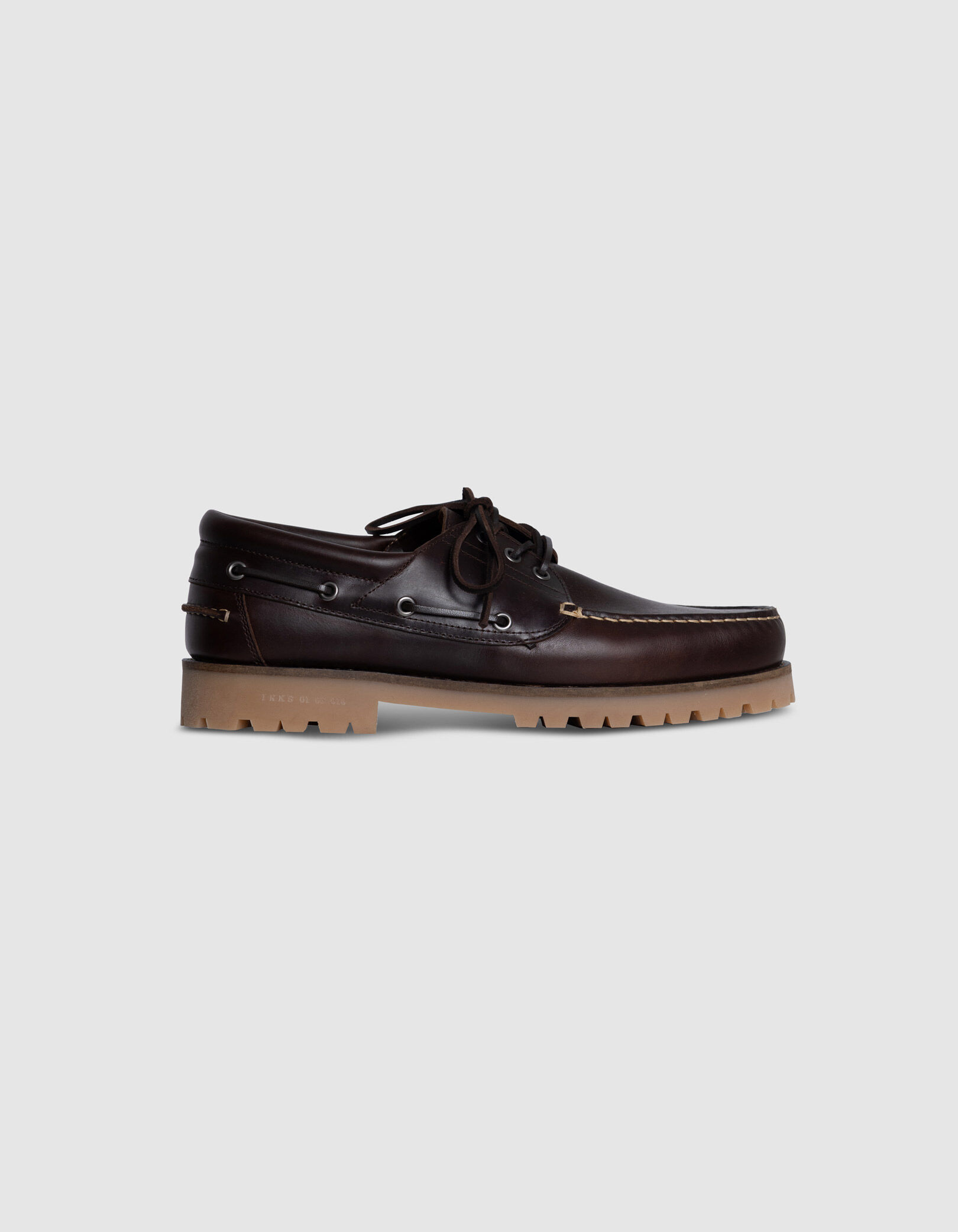 Chaussures bateau marron cuir Homme