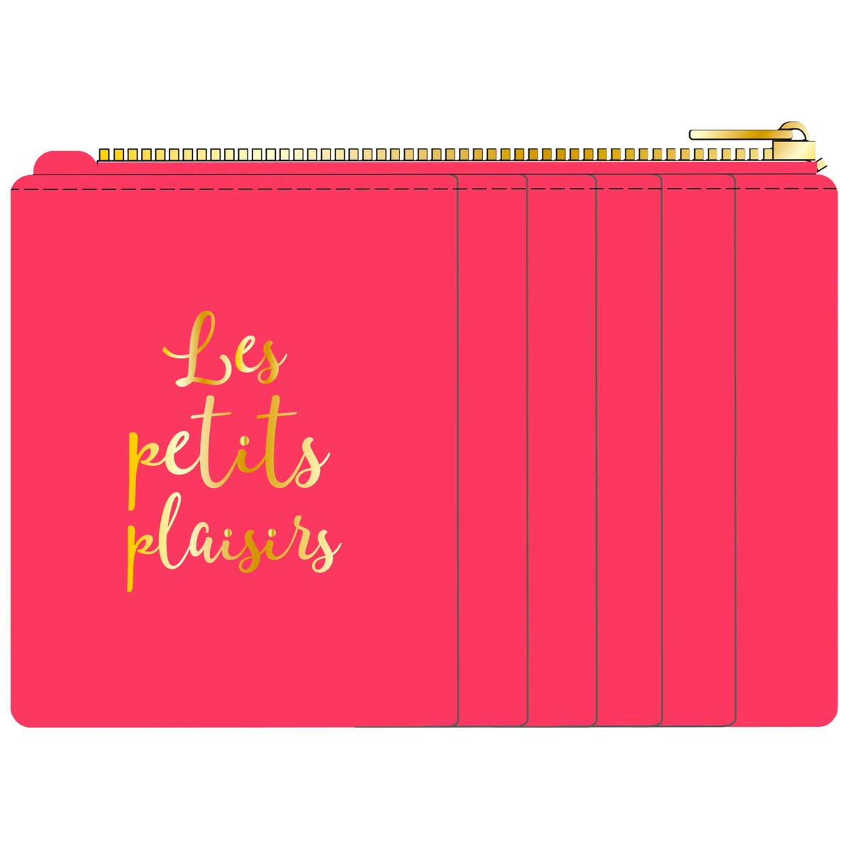 - Porte-cartes Zippé - Les Petits Plaisirs - Rouge
