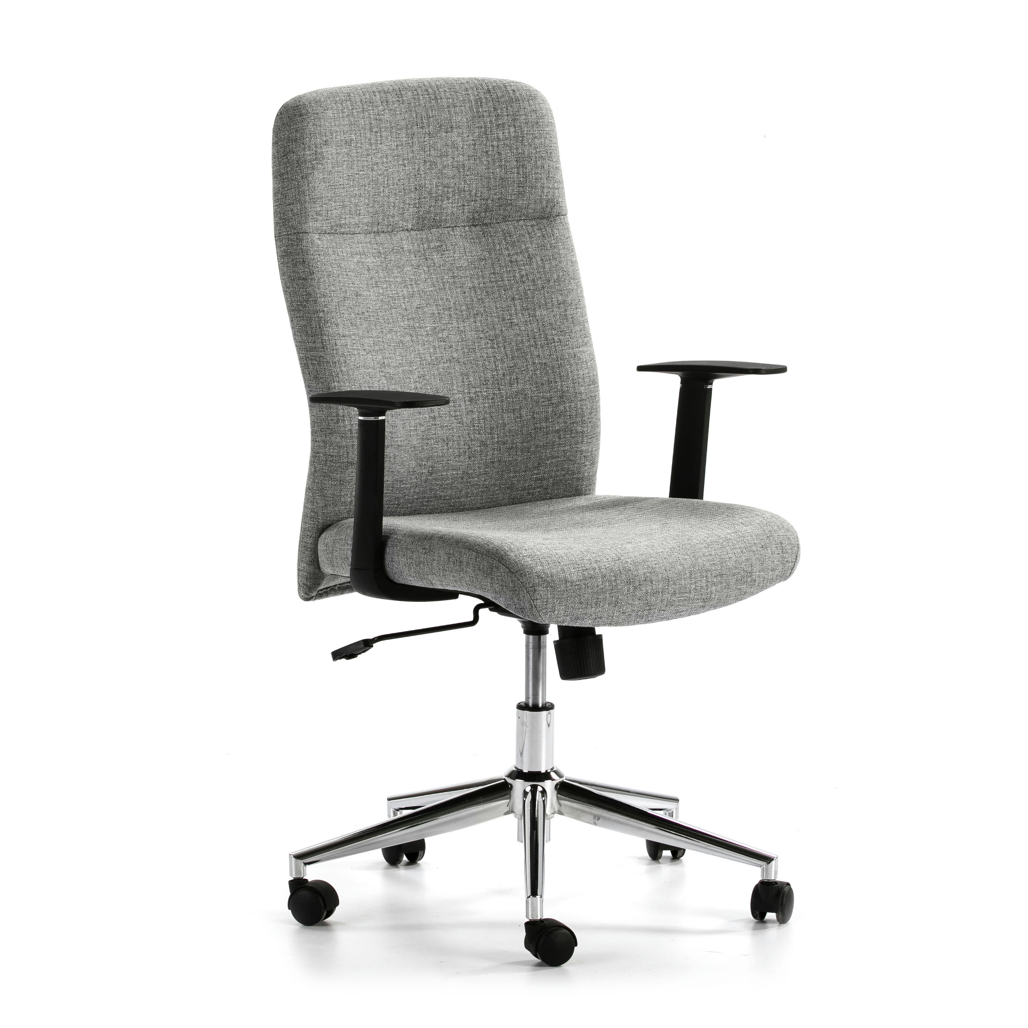 SAM - Fauteuil de bureau relevable et reclinable, tissu gris clair