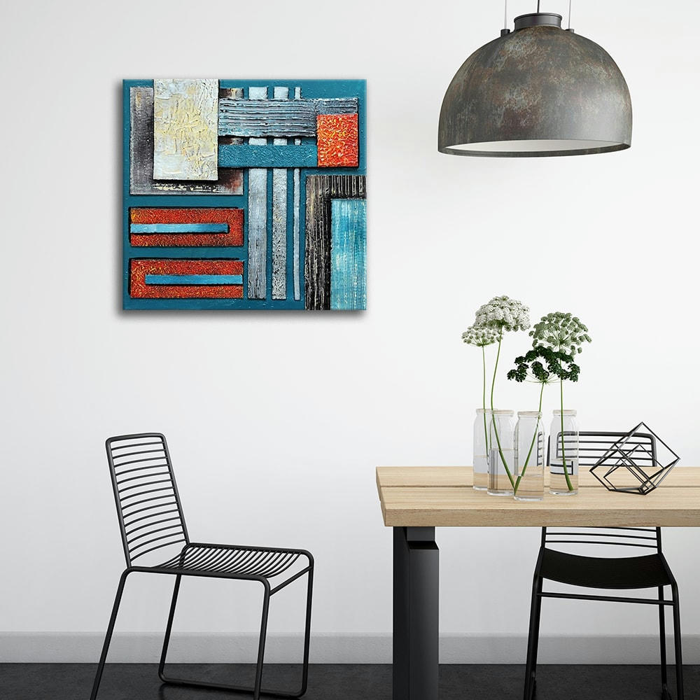 - Tableau impression sur toile arc-en-ciel industriel 60x60cm