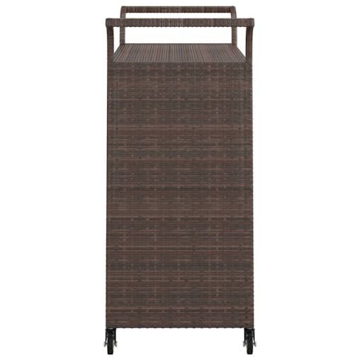 NNEVL Bar Cart with Drawer Brown 100x45x97 cm Poly Rattan