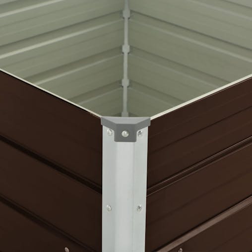 NNEVL Raised Garden Bed Brown 100x100x77 cm Galvanised Steel