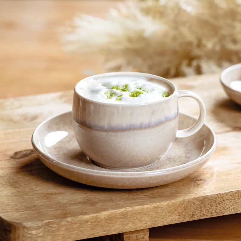 Untertasse Perlemor Sand