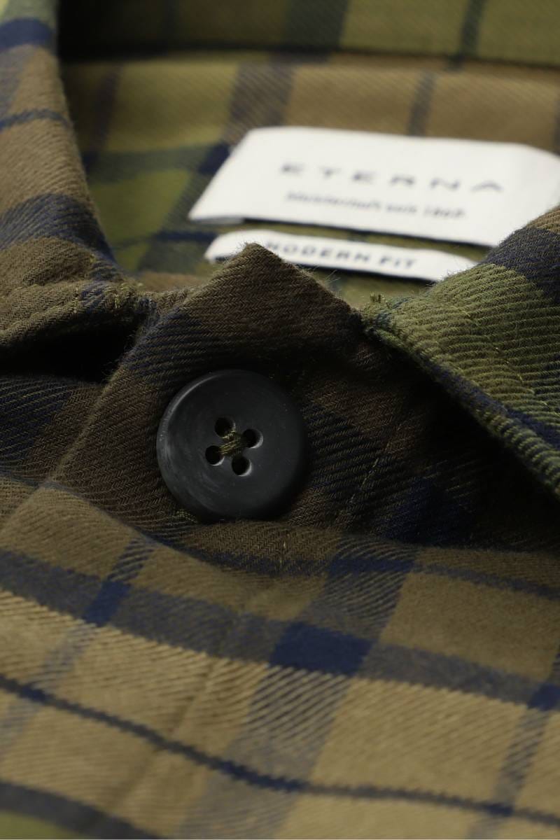 ETERNA Modern Fit Flanellhemd grün, Kariert