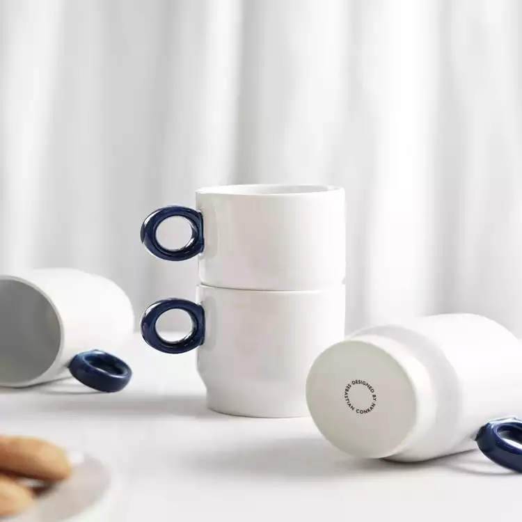 Designed by Sebastian Conran Set of 4 Coffee Cups - Blue