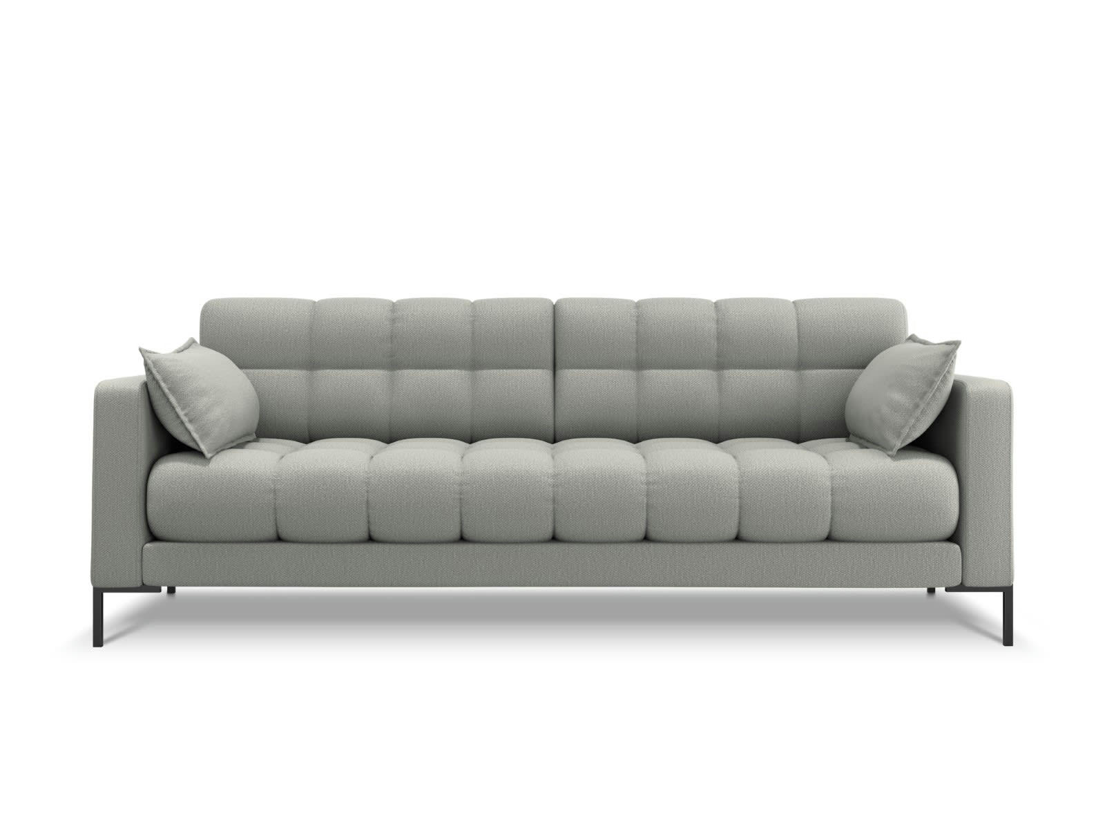 MAMAIA - Canapé 3 places en tissu structurel gris clair