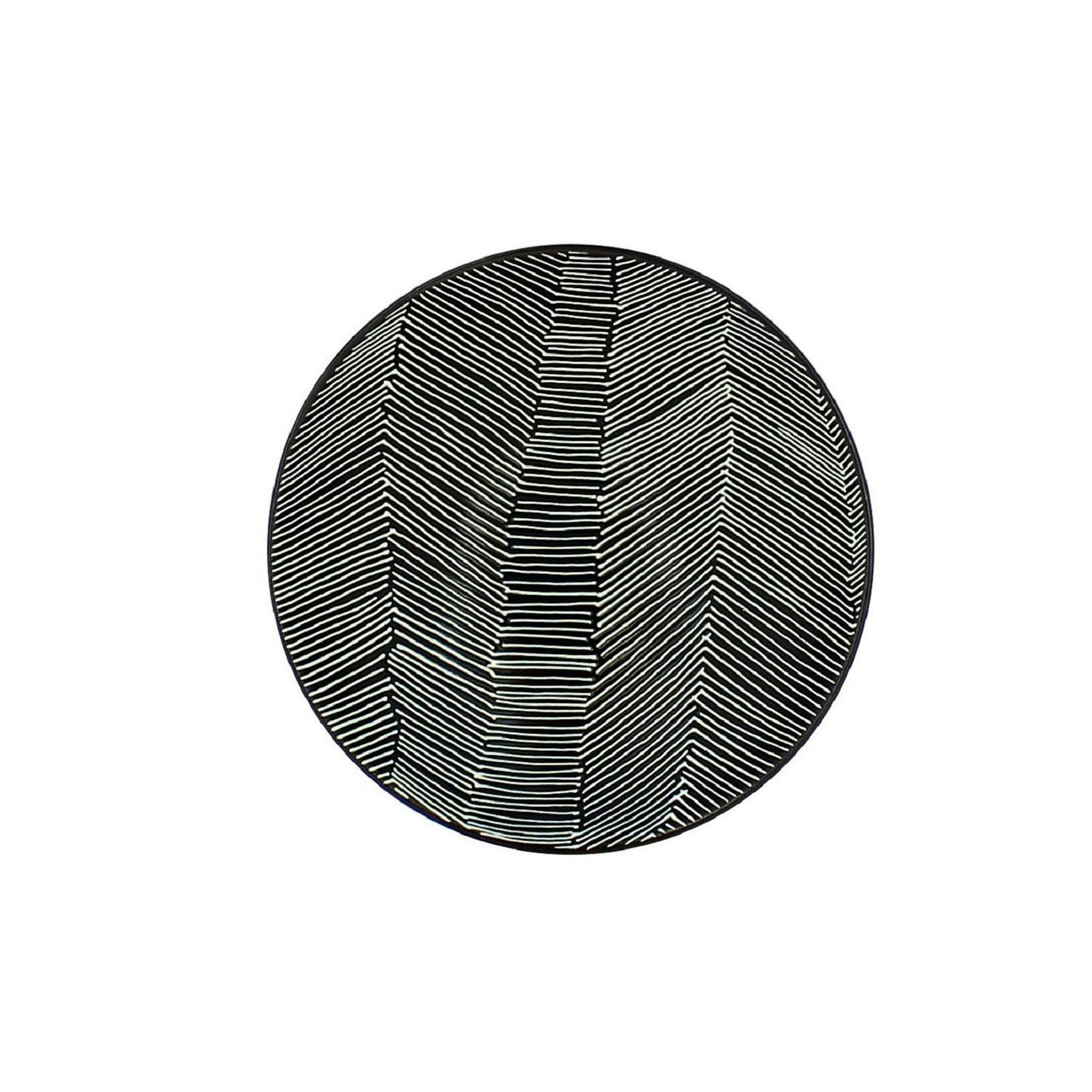 KENYA - Lot de 6 assiettes plates en grès noir 27cm